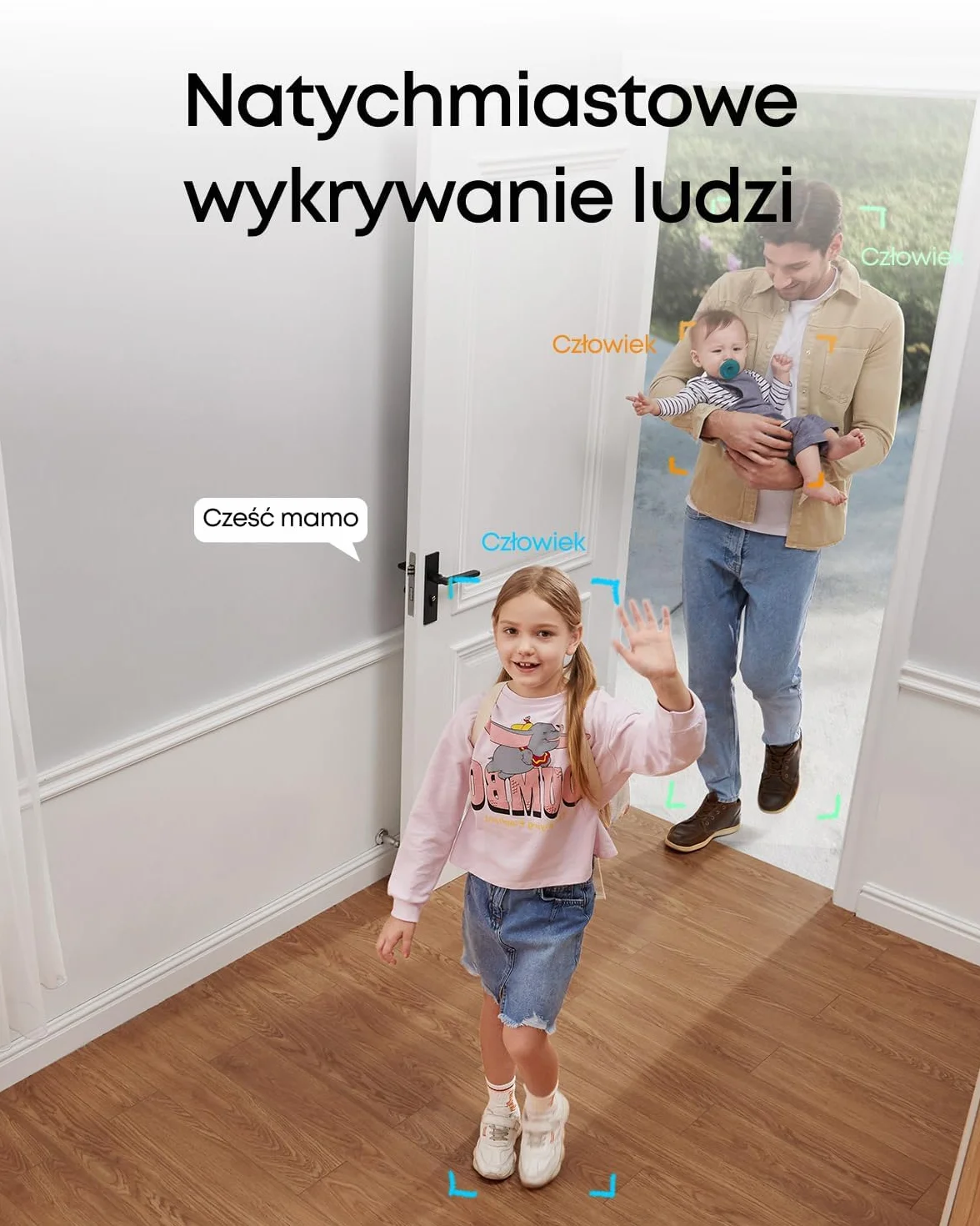 Solo IndoorCam E220 (P24) eufy Security, kamera 2K obrót i pochylenie, kamera bezpieczeństwa domowego, wewnętrzna kamera Wi-Fi na wtyczkę, AI człowieka i zwierzęcia, asystentem głosowym(odnowiona)