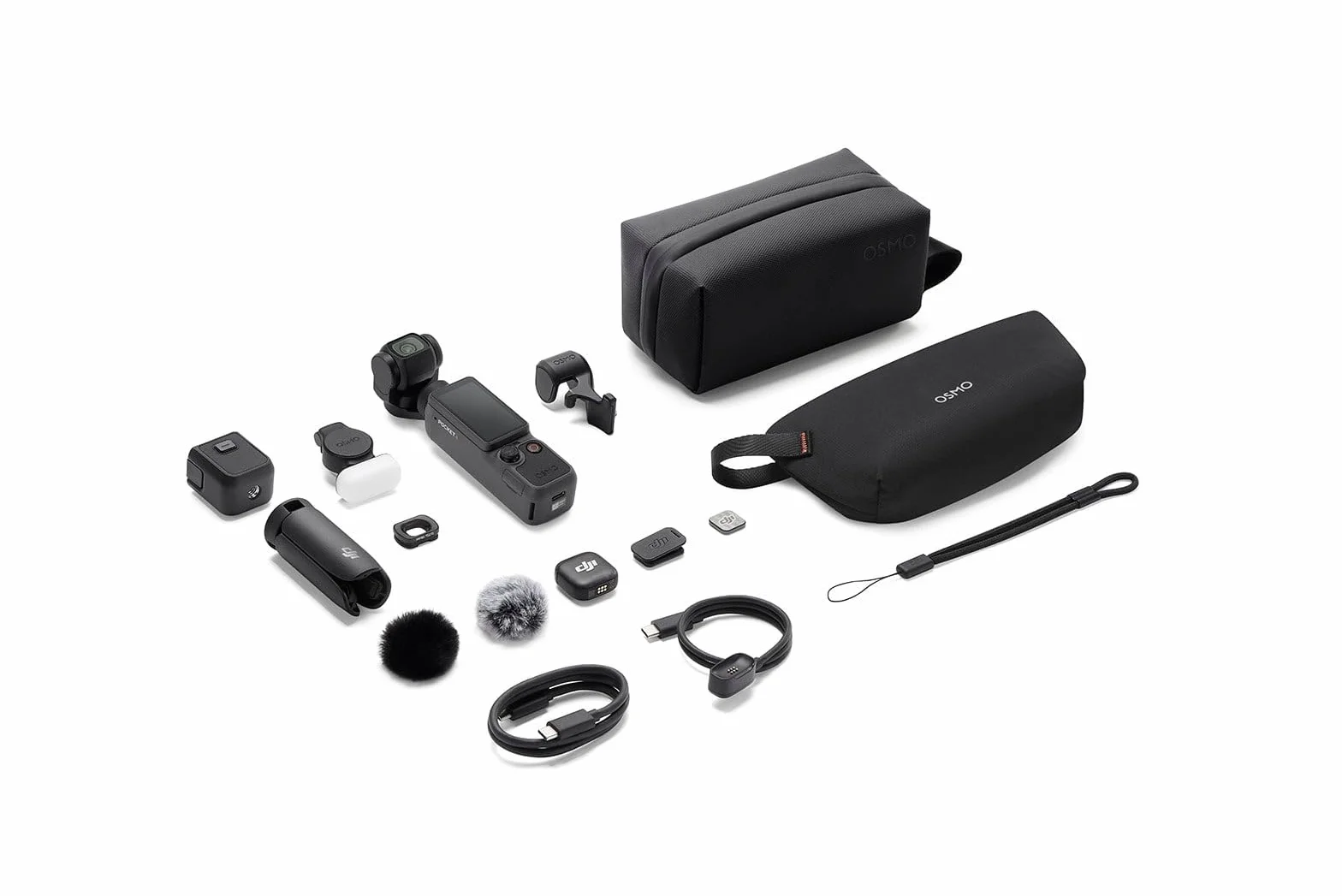 DJI Osmo Pocket 4 Creator Combo, kieszonkowa kamera Vlog, 1″ CMOS i 4K/240 kl./s, stabilizacja 3-osiowa, 2 x bezstratny zoom, wbudowana pamięć masowa 107 GB, nadajnik Mic 3, światło wypełniające