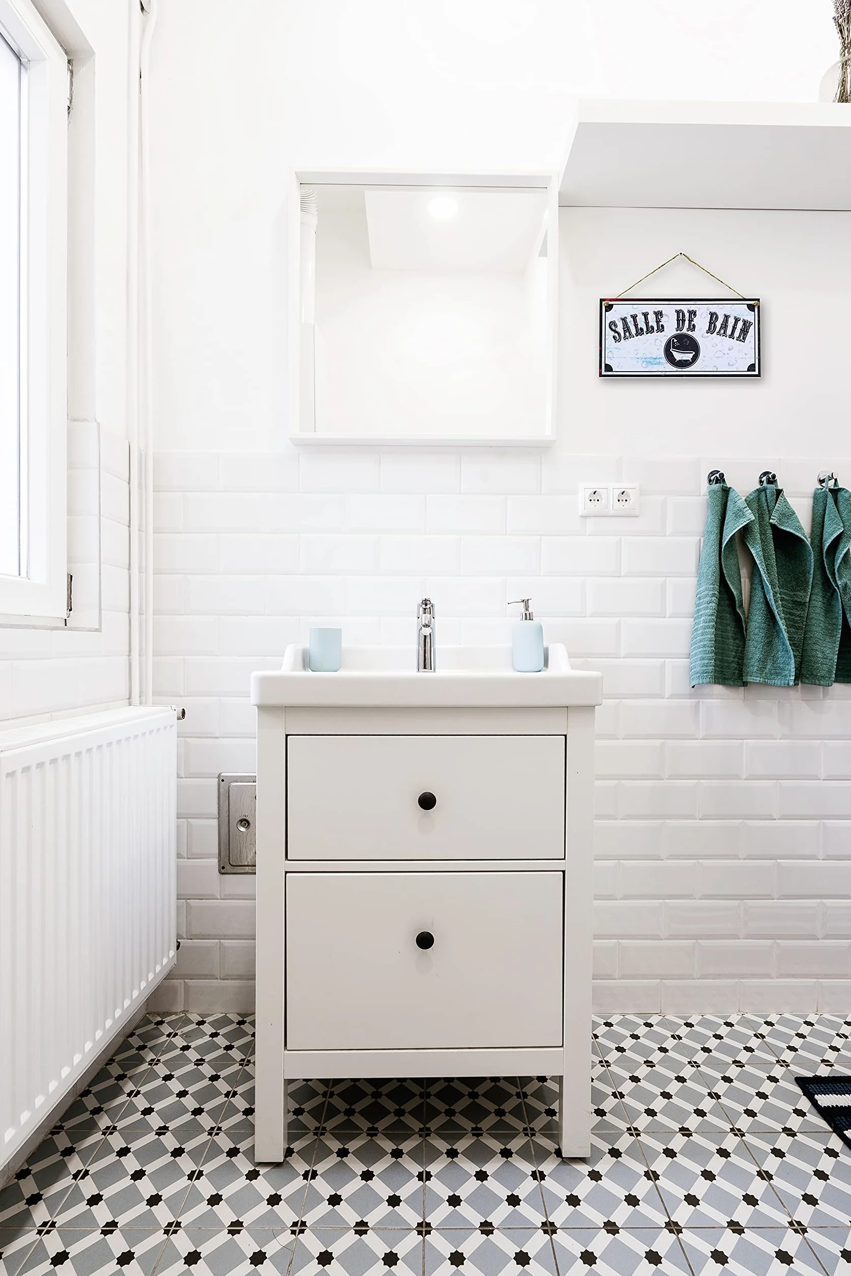 CARISPIBET plaque décorative salle de bain 15 x 30 cm décoration intérieure