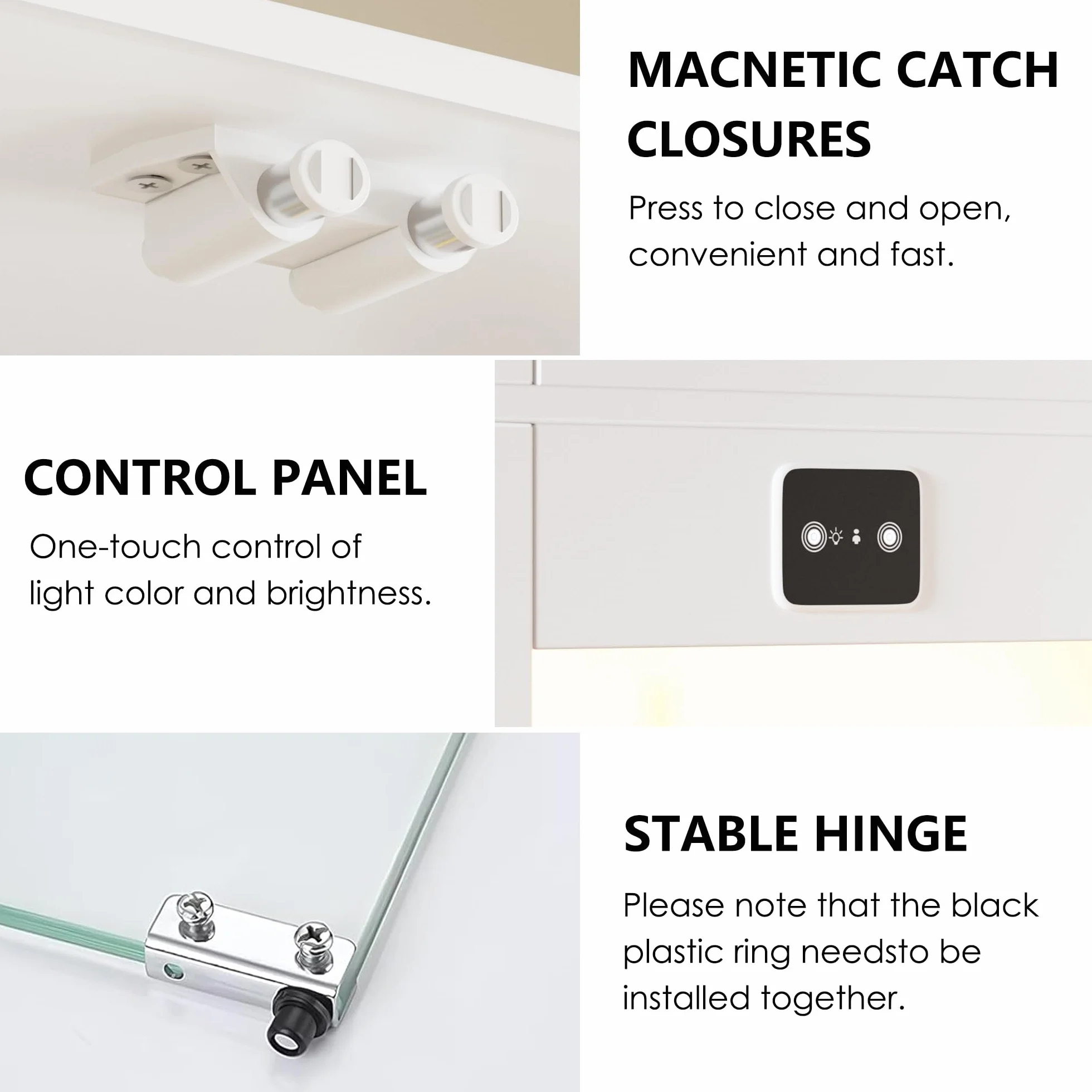 MSFE Vitrine en Verre avec LED, Vitrine pour Collection avec Capteur Intelligent, 4 Couches Multifonction en Verre Debout,Armoir Moderne, Armoire de Salon, Capacité de Charge par Couche: 15 kg, Blanc