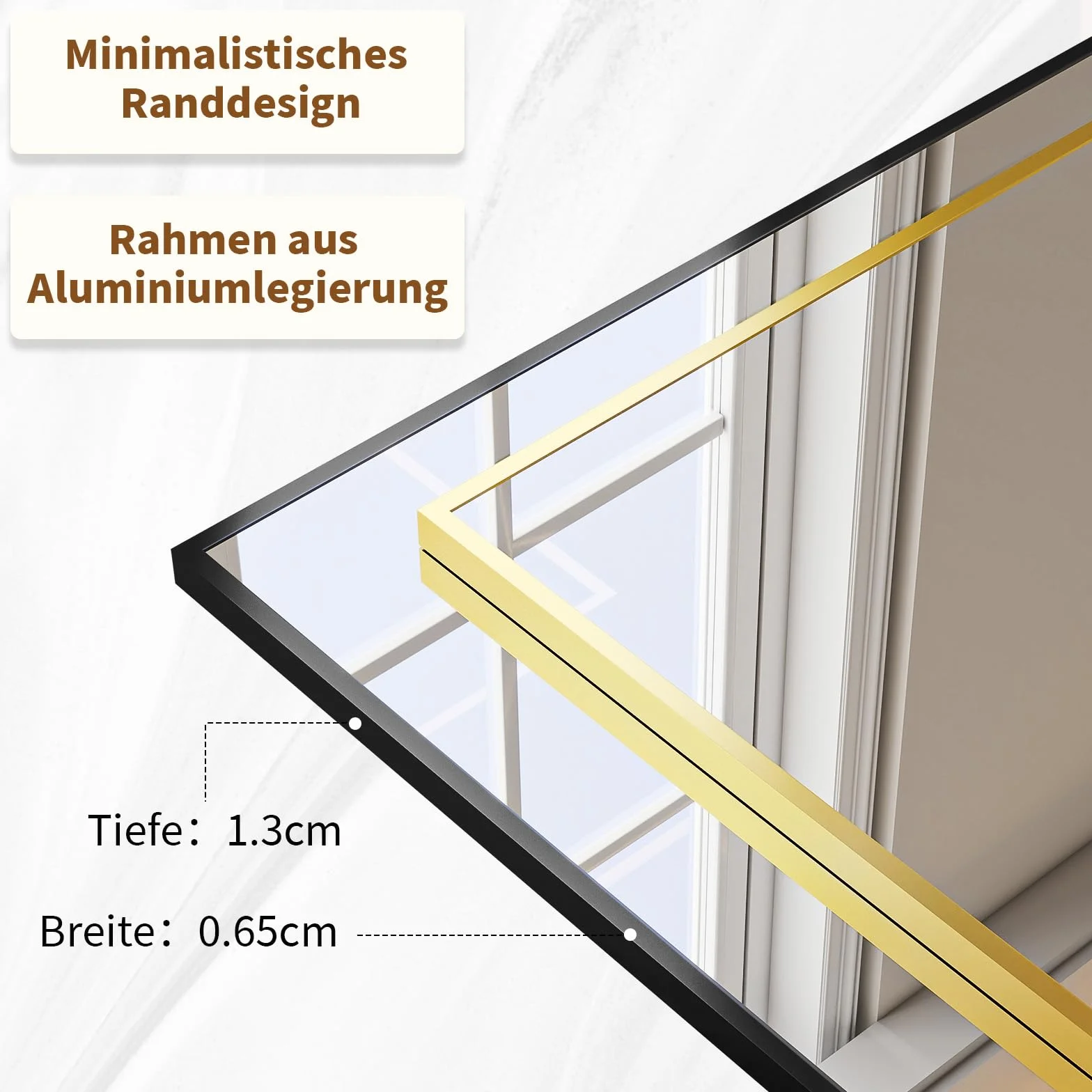 BEAUTYPEAK Grand Miroir sur Pied et Mural 76 x 171 cm Cadre Aluminium Verre Anti-Chocs