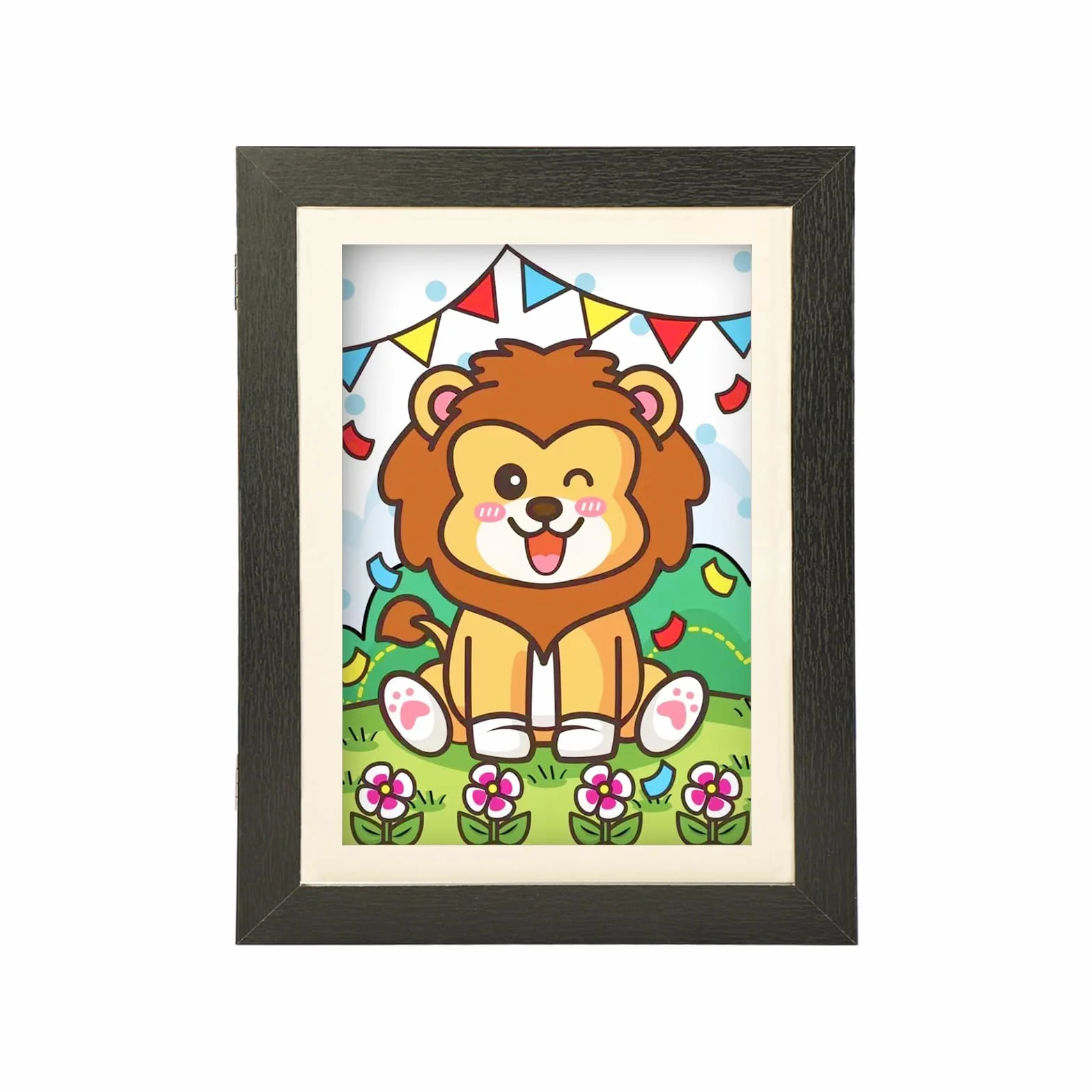 Cadre Photo pour Dessins d'Enfants A4, Ouverture Frontale, Fixation Murale, Noir