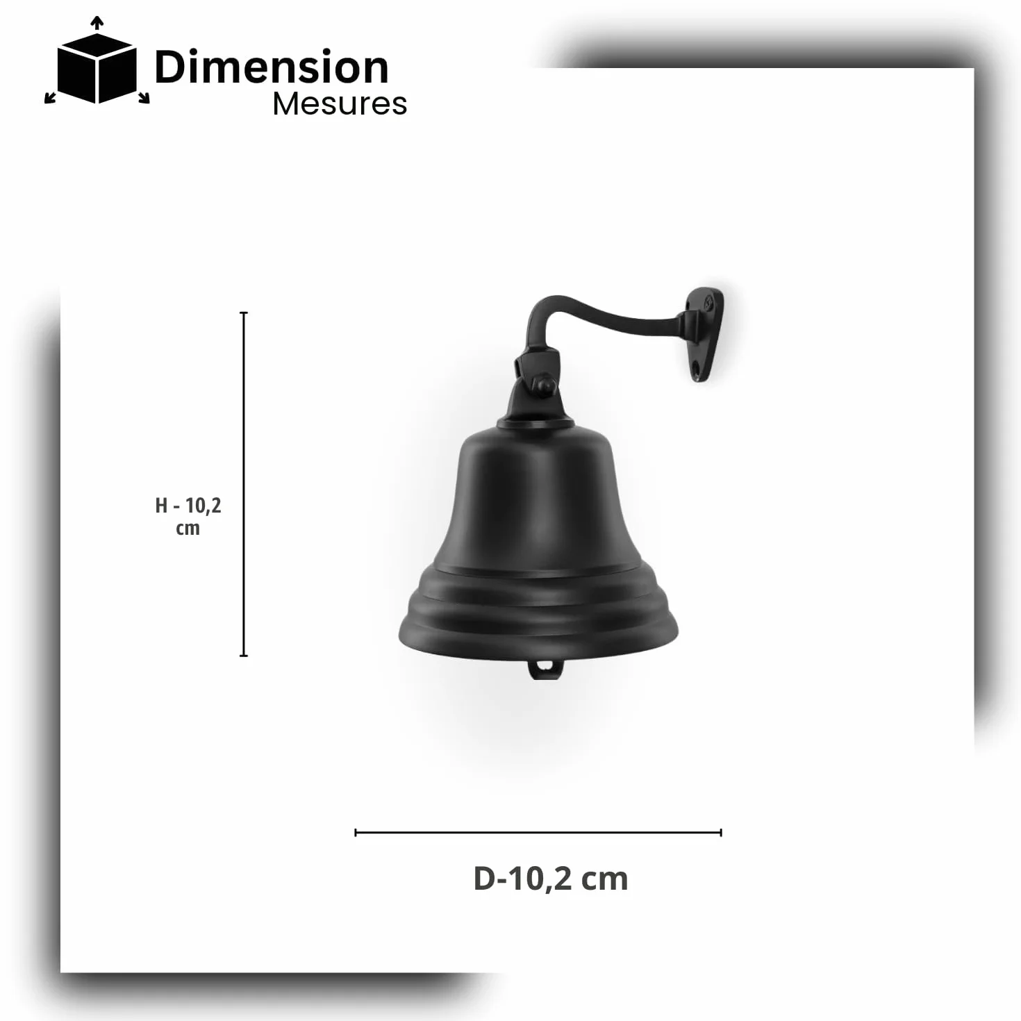 Cloche à Main Noire pour Bar | Décoration Murale Nautique 4 Pouces Son Puissant