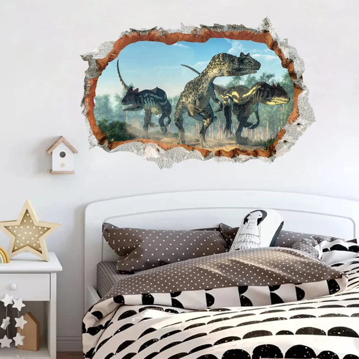 DINOSAURE 3D Autocollant mural XXL 60x90 cm Jurassic World Déco chambre garçon