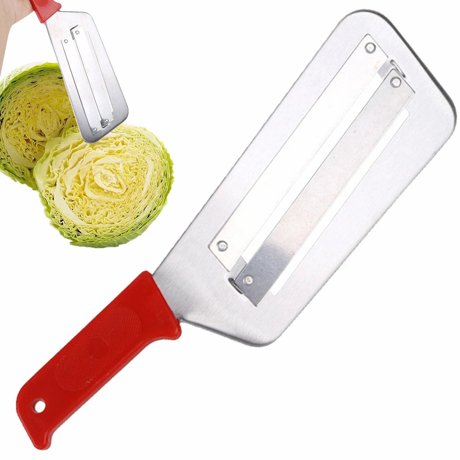 Coupe-Chou Broyeur à Choux Acier Inoxydable Double Lame Rabot Légumes Outil Cuisine