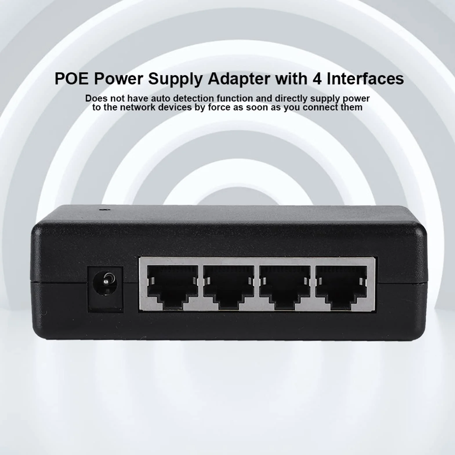 12-48V 4-portowy adapter zasilacza POE, 4-portowy wtryskiwacz zasilania Ethernet PoE przełącznik biurkowy do kamery IP, kompatybilny z międzynarodowymi standardami