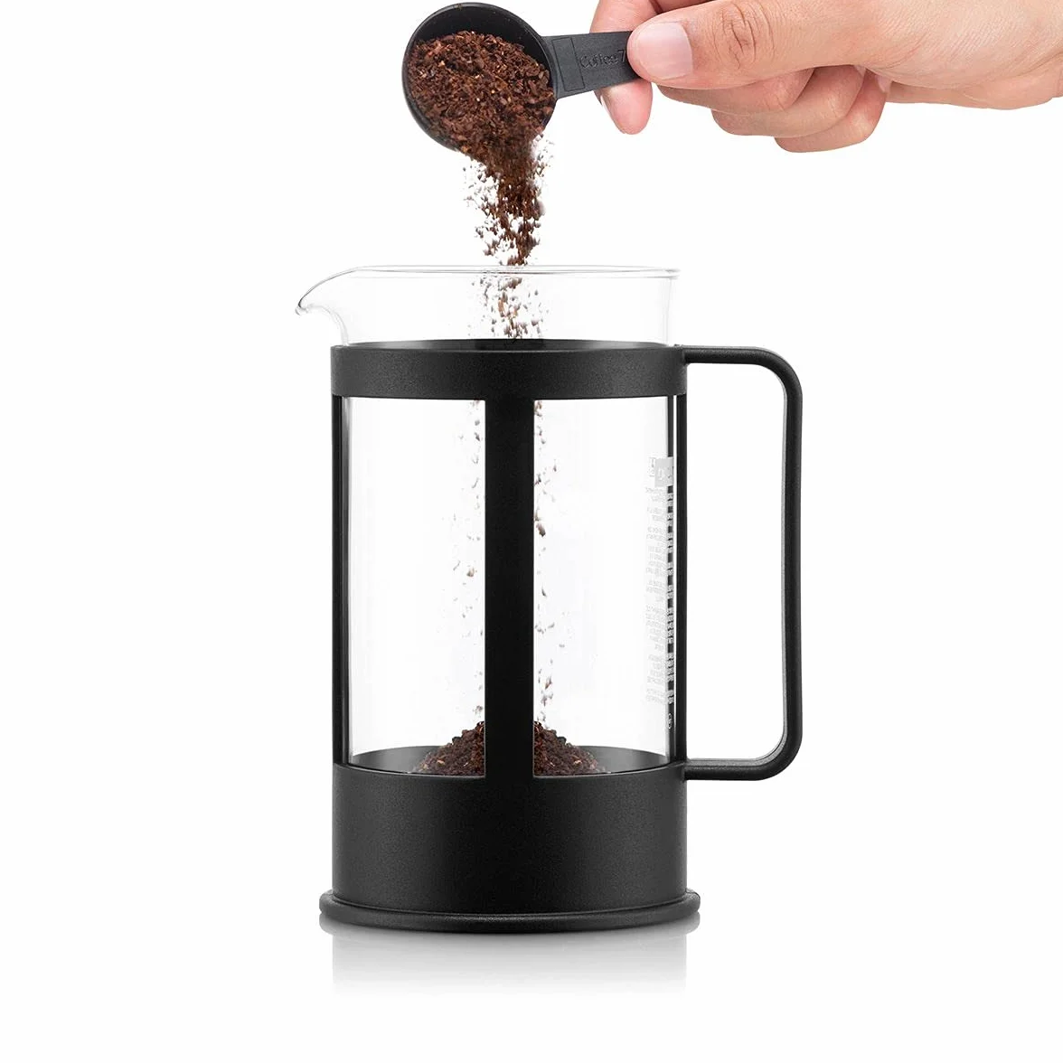 Bodum Kenya Cafetière à Piston 1L 8 Tasses en Verre Borosilicate et Inox Passe au Lave-Vaisselle