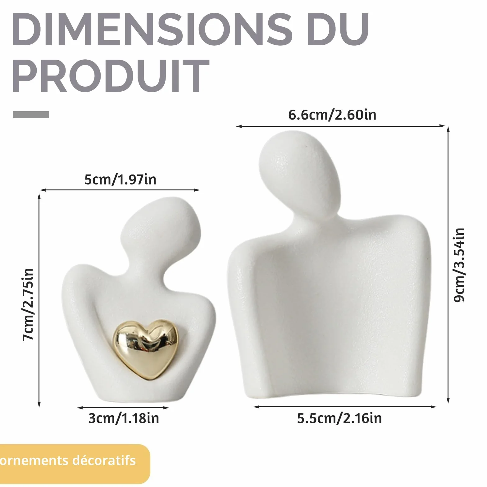 Figurine d'amour en céramique blanche, statuette romantique de couple, décoration moderne pour anniversaire de mariage