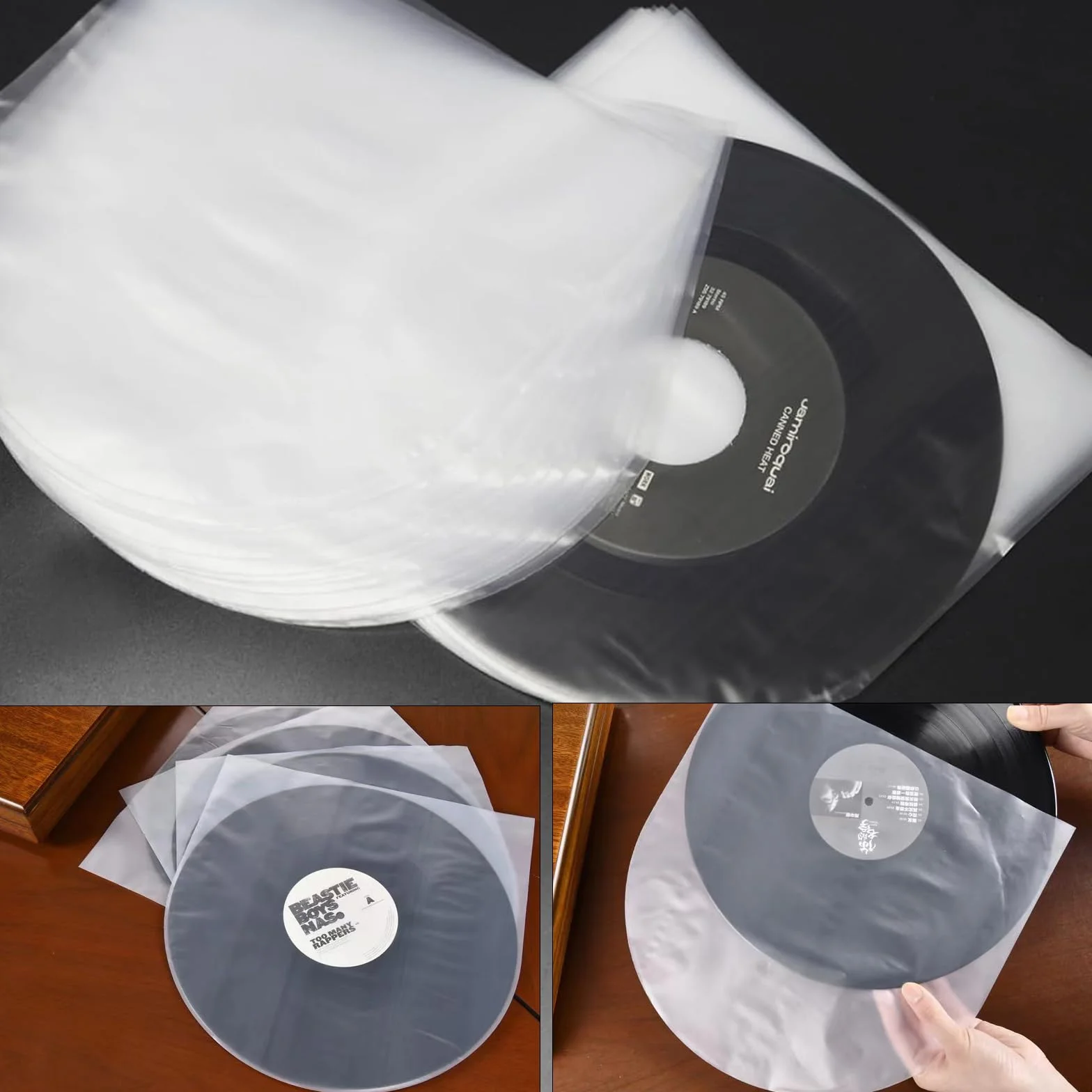 Pochette Vinyle 33 Tours 50 pièces, Protection Vinyle 12" Antistatique