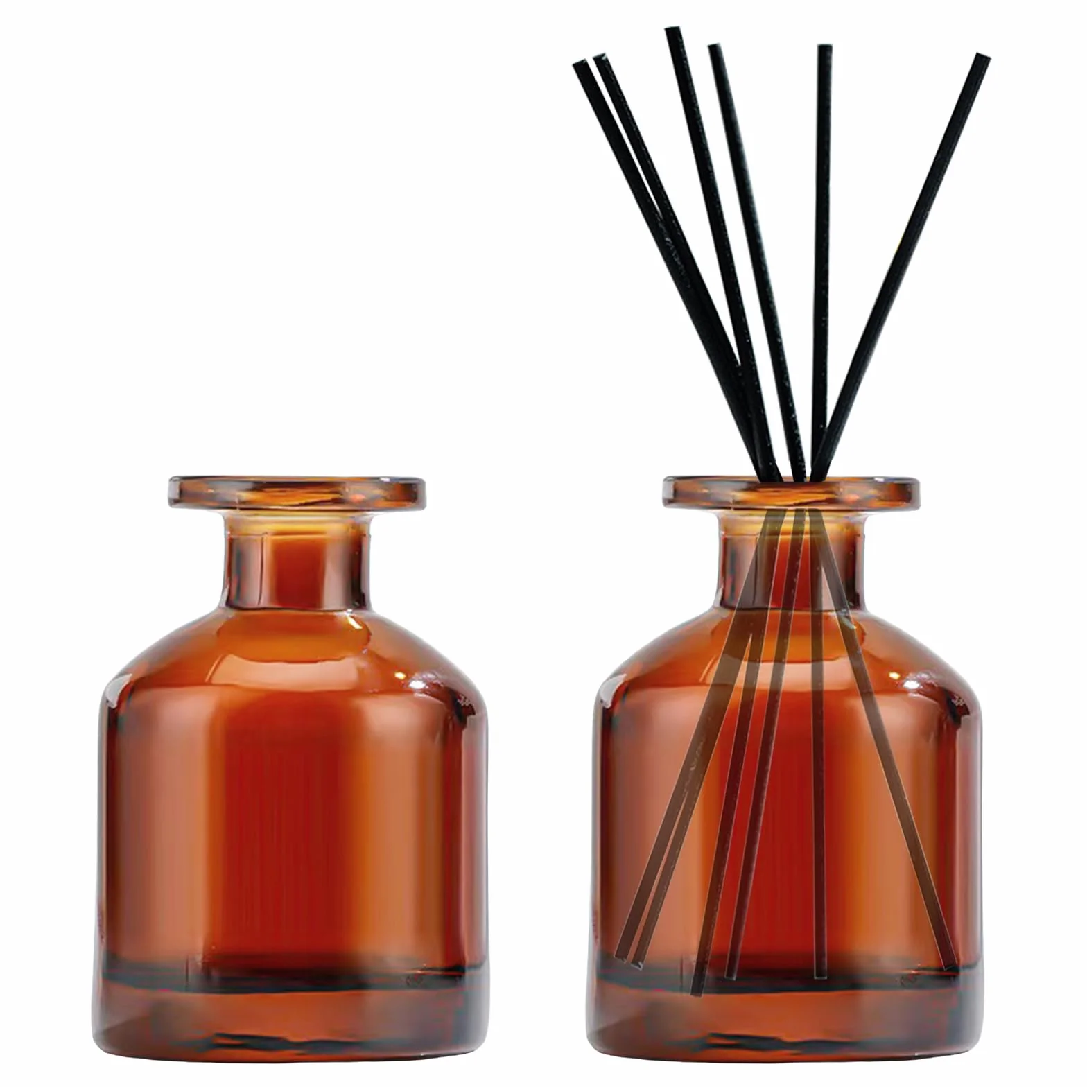 Diffuseur en Verre Vides 150ml, 2 Bouteilles pour Huiles Essentielles, Aromathérapie, Parfum, Décoration Maison (Marron)