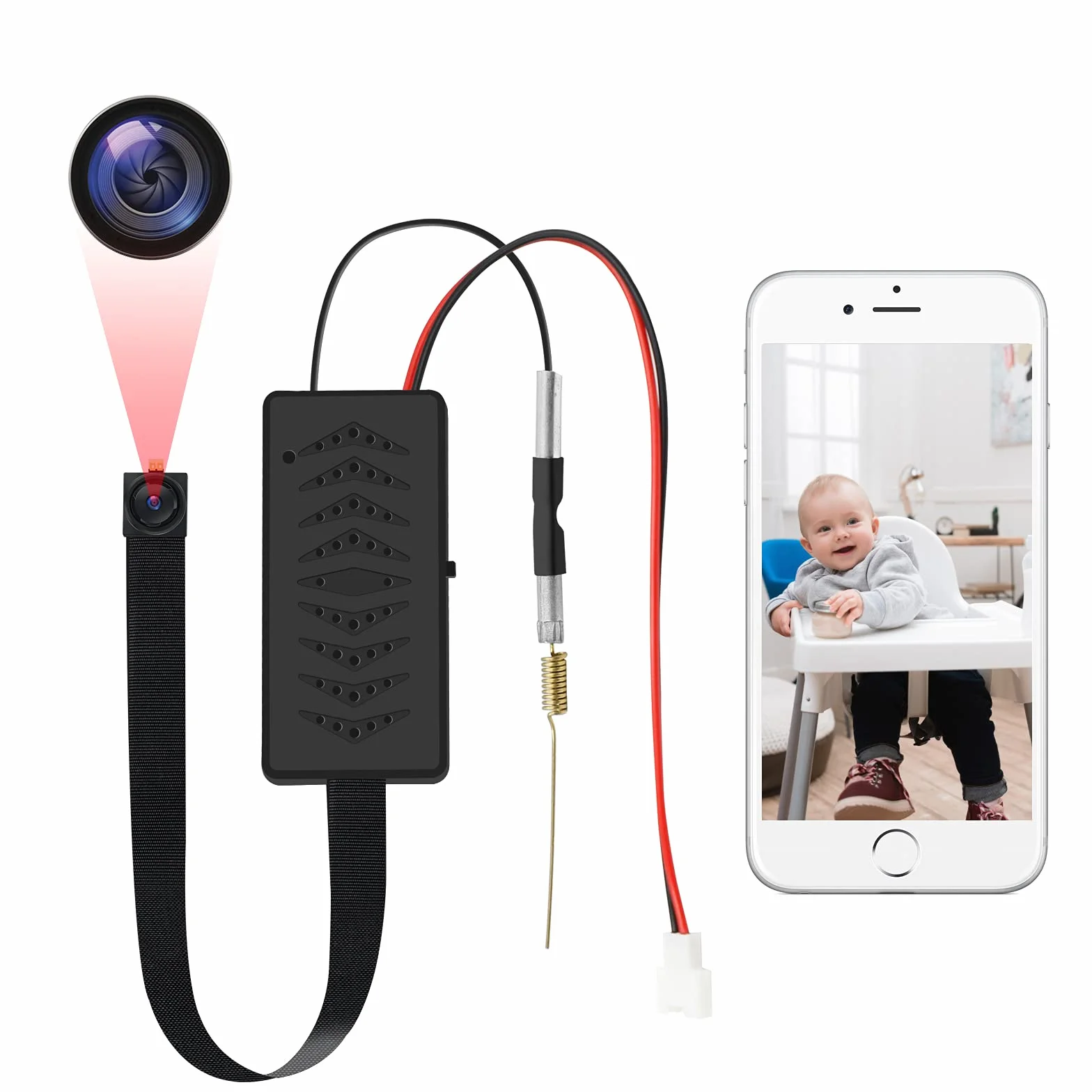 LXMIMI Mini kamera WiFi, 1080p HD, mała kamera z noktowizorem przy słabym oświetleniu i wykrywaniem ruchu dla systemów Android i iOS