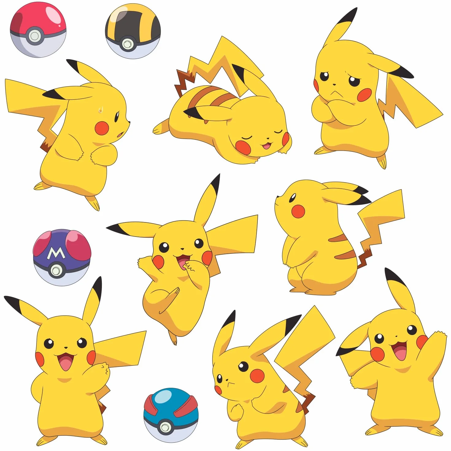 RoomMates RMK3596SCS Autocollants muraux Pokémon Pikachu