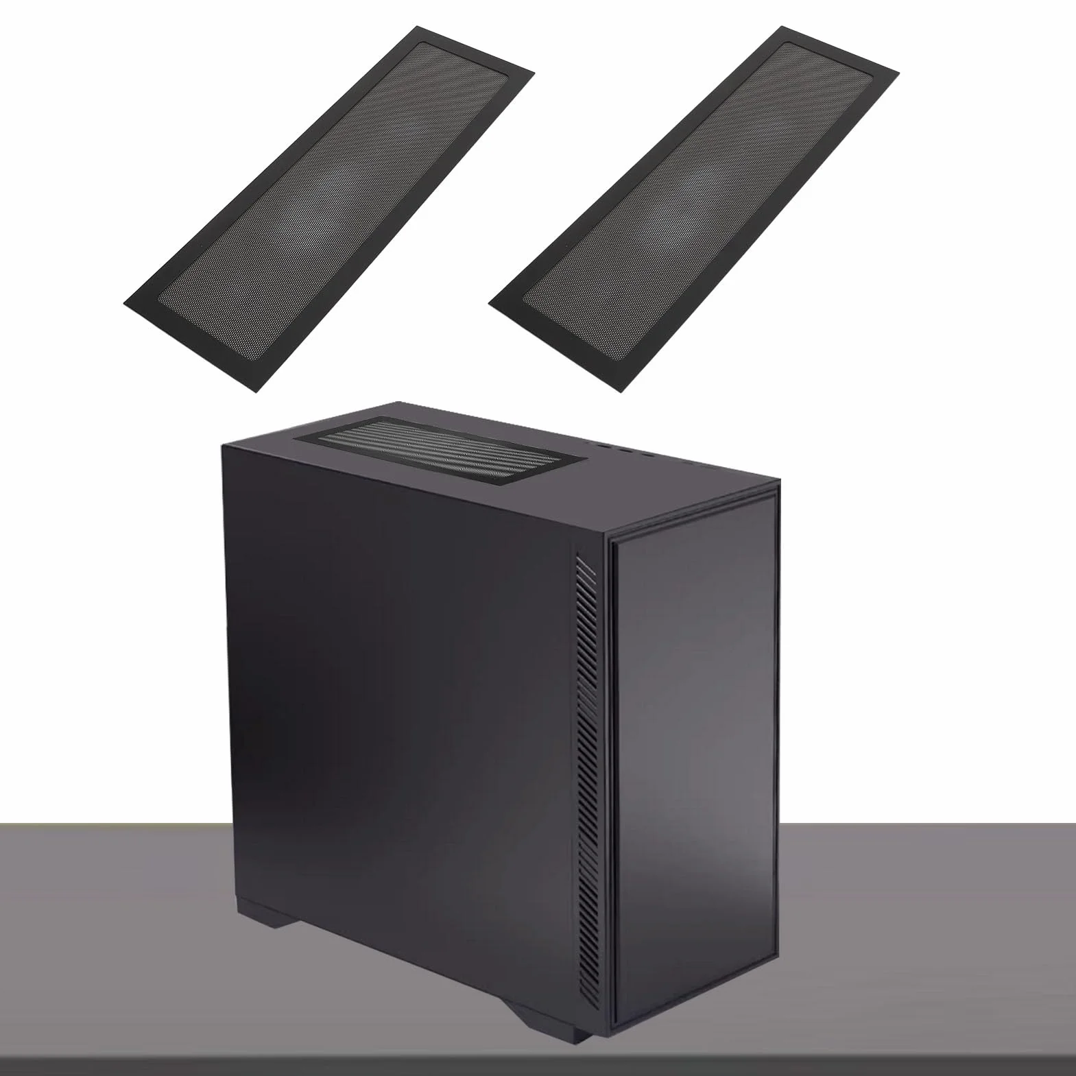 360x120mm DIY Obudowa PC Filtr Siatkowy Przeciwpyłowy, Pyłoszczelna Osłona Filtra Siatkowego z PCV z Paskiem Magnetycznym, 2 szt. Wentylator Chłodnicy Komputerowej Pokrywa Filtra