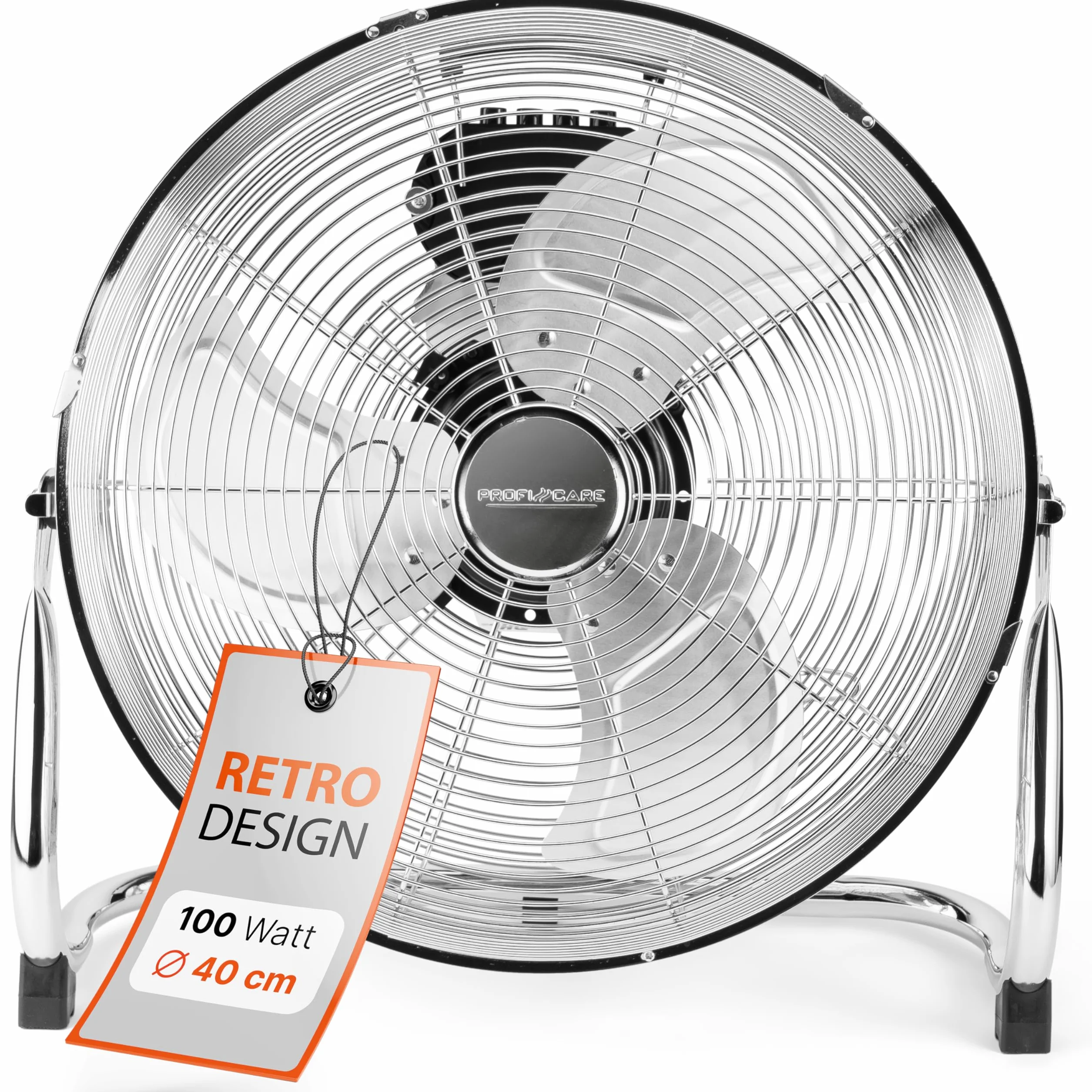 PROFI CARE PC VL 3065 WM Ventilateur de Sol rétro 100 W 40 cm LED 4 niveaux