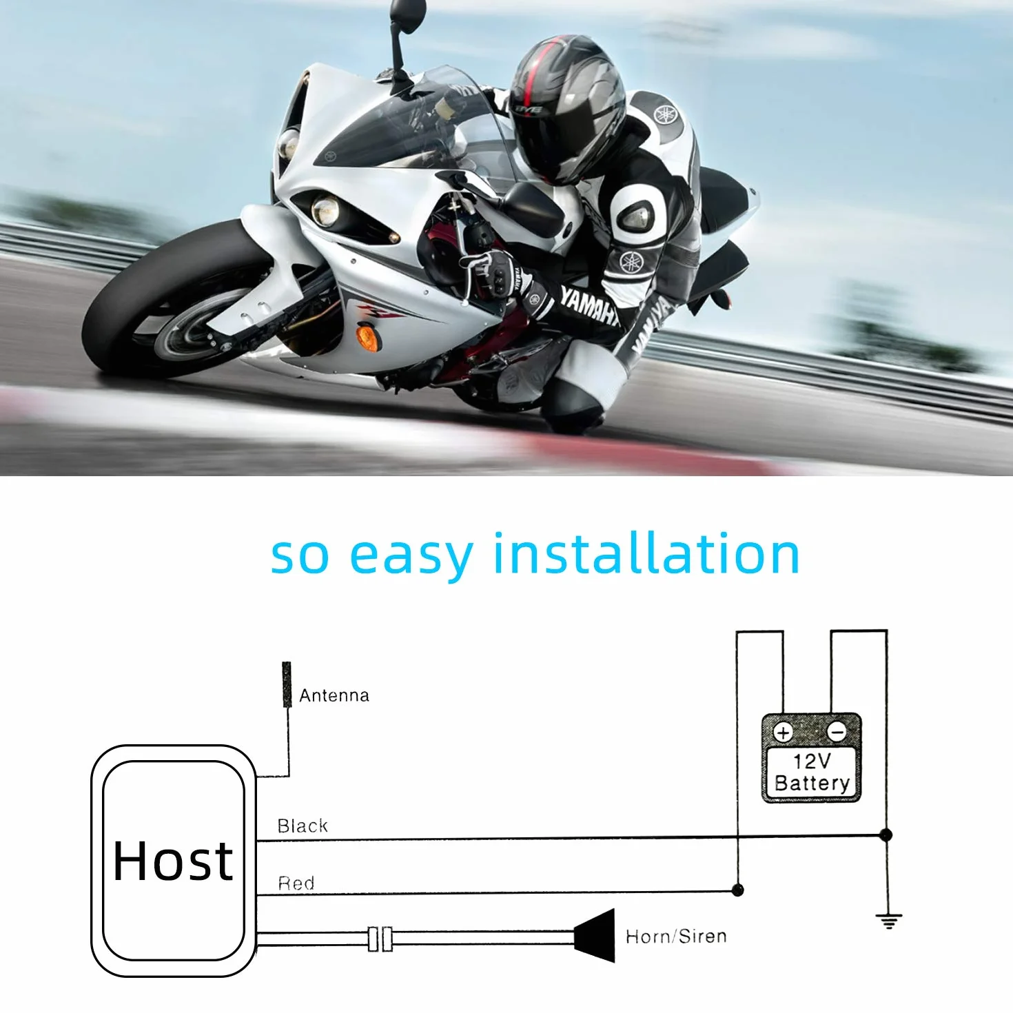 Rupse System alarmowy do motocykla, alarm z 2 pilotami zdalnego sterowania, wodoszczelny, zabezpieczenie przed kradzieżą, regulowana czułość do wszystkich skuterów i quadów o napięciu 12 V (1)