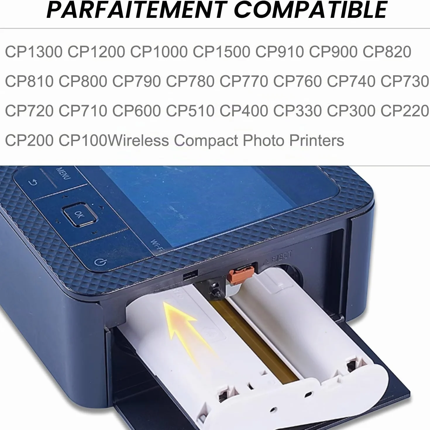 Canon Selphy CP1500 CP1300 CP1200 CP1000 CP910 cartouche d'encre 3 couleurs KP-108IN 108 feuilles papier brillant 4x6 sublimation
