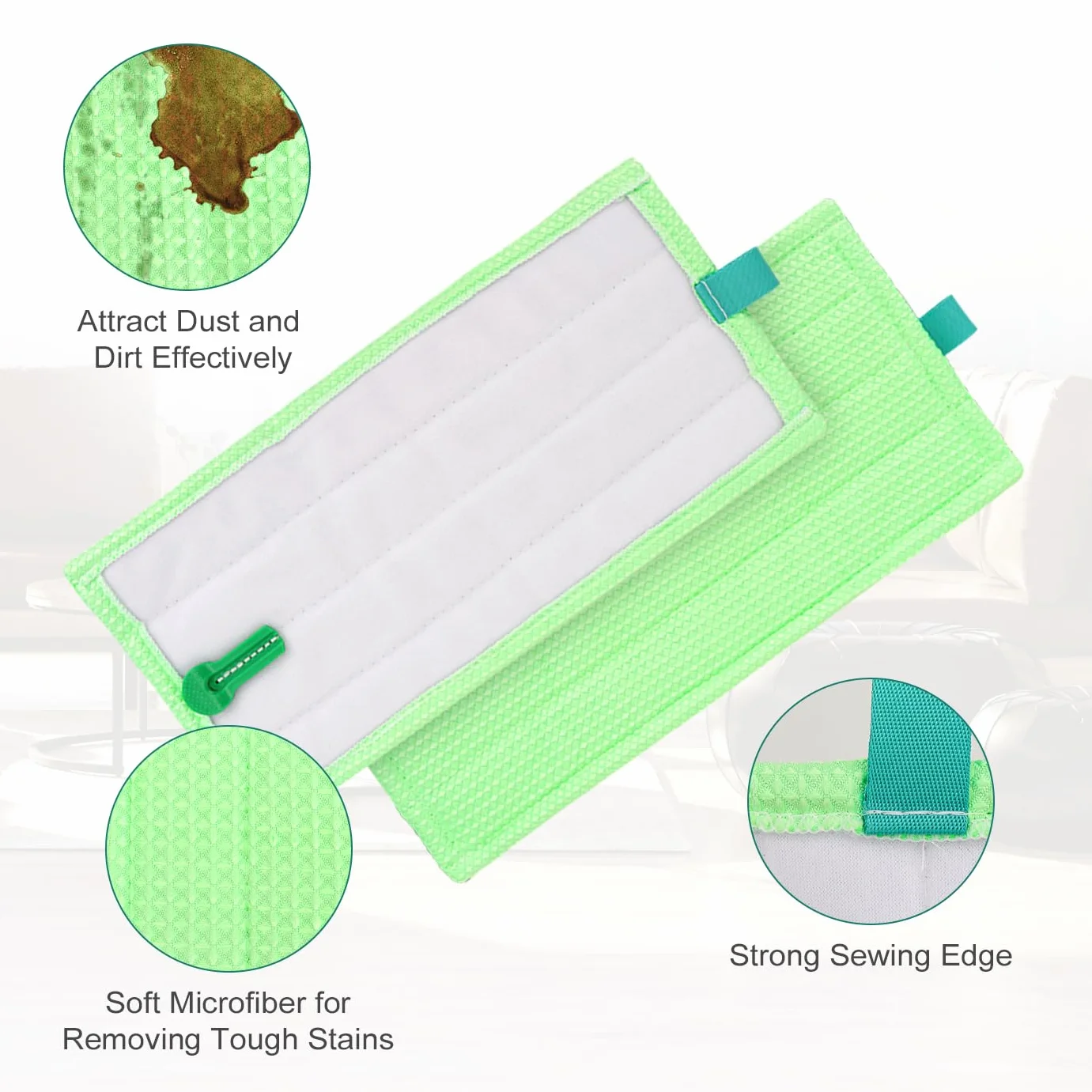 Lot de 5 serpillères en microfibre compatibles Vorwerk MF600 SP600 SPB100 SP7 - Chiffon de rechange pour aspirateur Tiger Kobold
