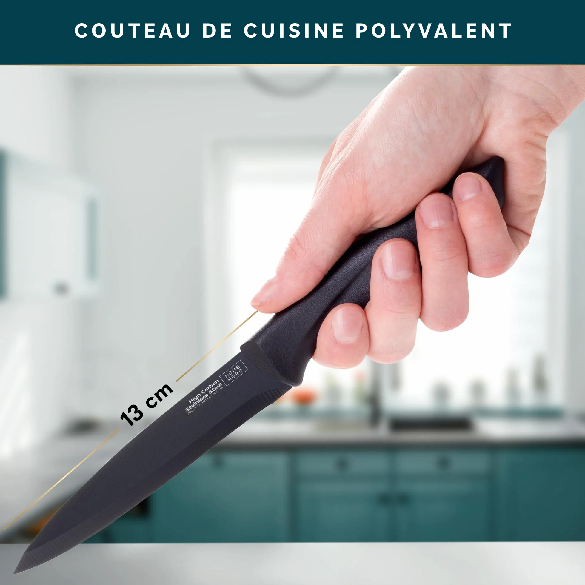 Home Hero Couteau Cuisine en Acier Inoxydable - Santoku Couteau Japonais - Couteau Office - Couteaux et Ustensiles de Cuisine