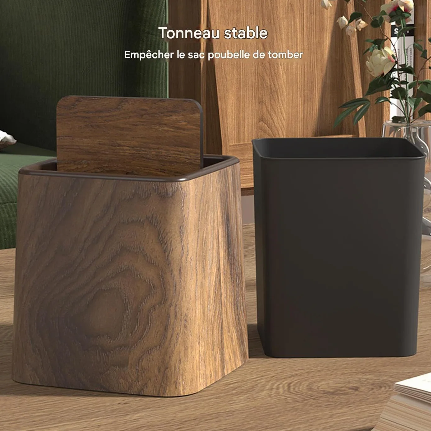 Générique Poubelle De Chambre Mini Corbeille à Papier de Table Conteneur Organisateur de Stockage Rétro Accessoires de Bureau