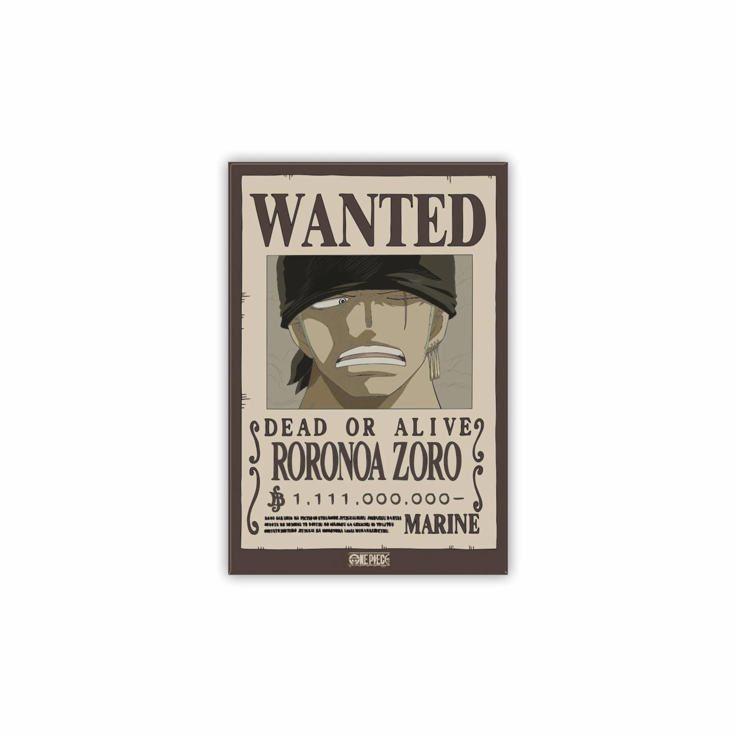 ABYstyle One Piece Magnet Décoratif Officiel Format Standard Wanted Zoro