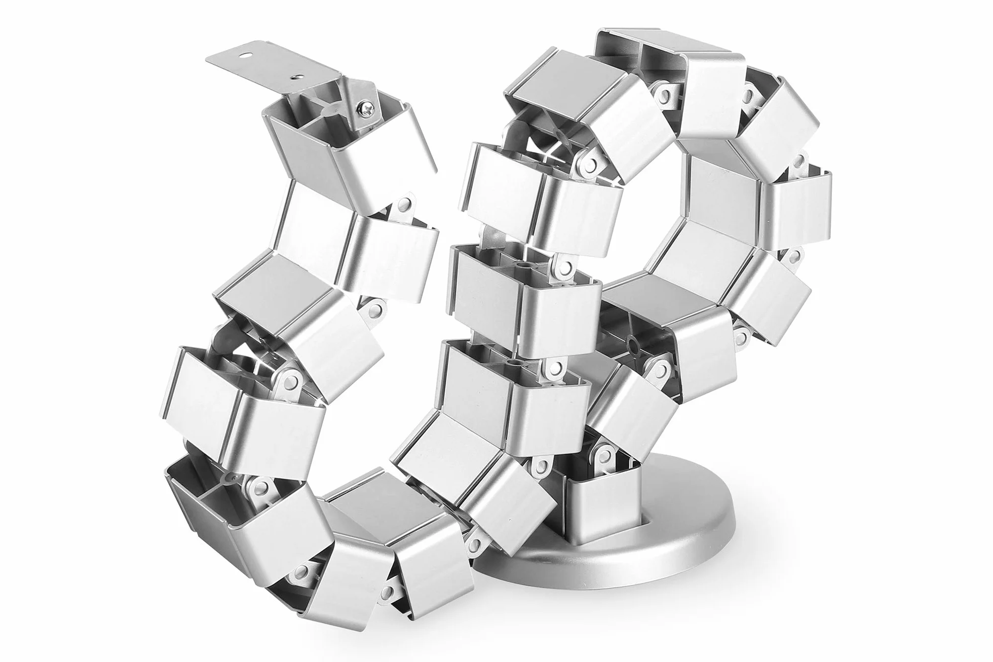 DIGITUS Pionowe prowadnice kabla - elastyczne zarządzanie kablami biurkowymi - metalowa podstawa - wysokość stołu do 130 cm - srebrny, normalny, DA-90506