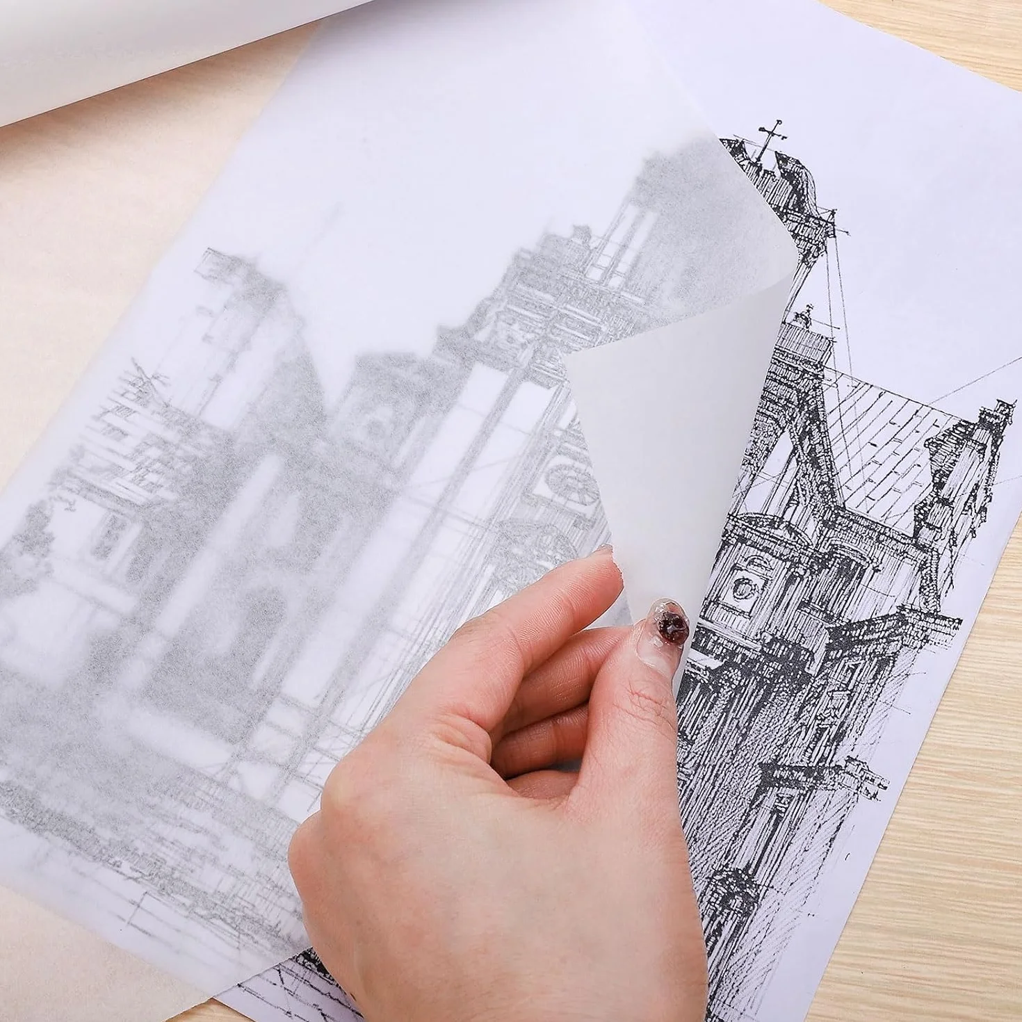 Papier calque 45 cm x 50 m – Papier blanc translucide pour dessin, croquis, et patron de couture
