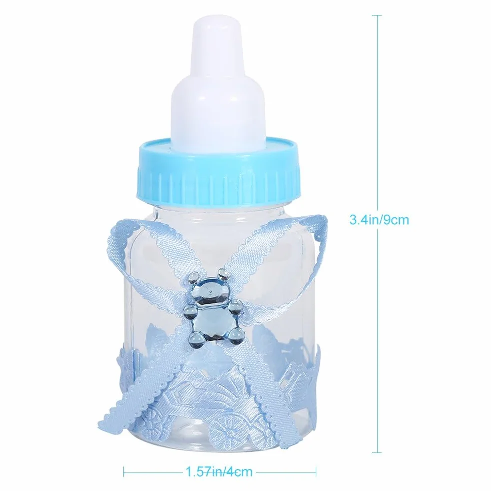 Biberon Boîte à Bonbons 50pcs, Boîtes à Bonbons Party Favors pour Baby Shower Wedding Party Favors Cadeaux Décorations(Bleu)