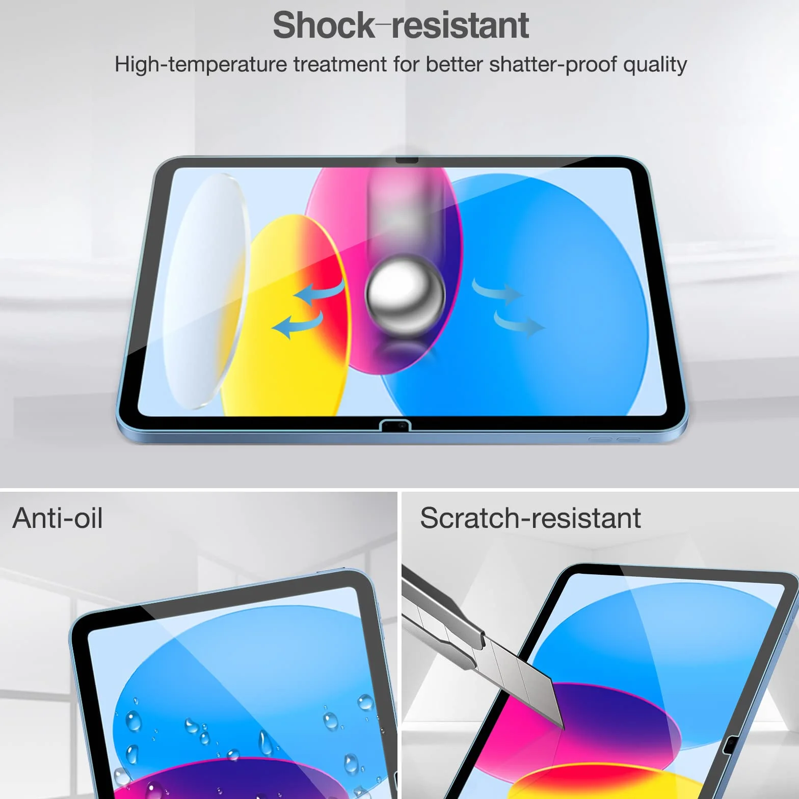 ProCase Verre Trempé pour iPad 11 Pouces 2025, Film Protection Anti Rayures 0.33mm Dureté 9H