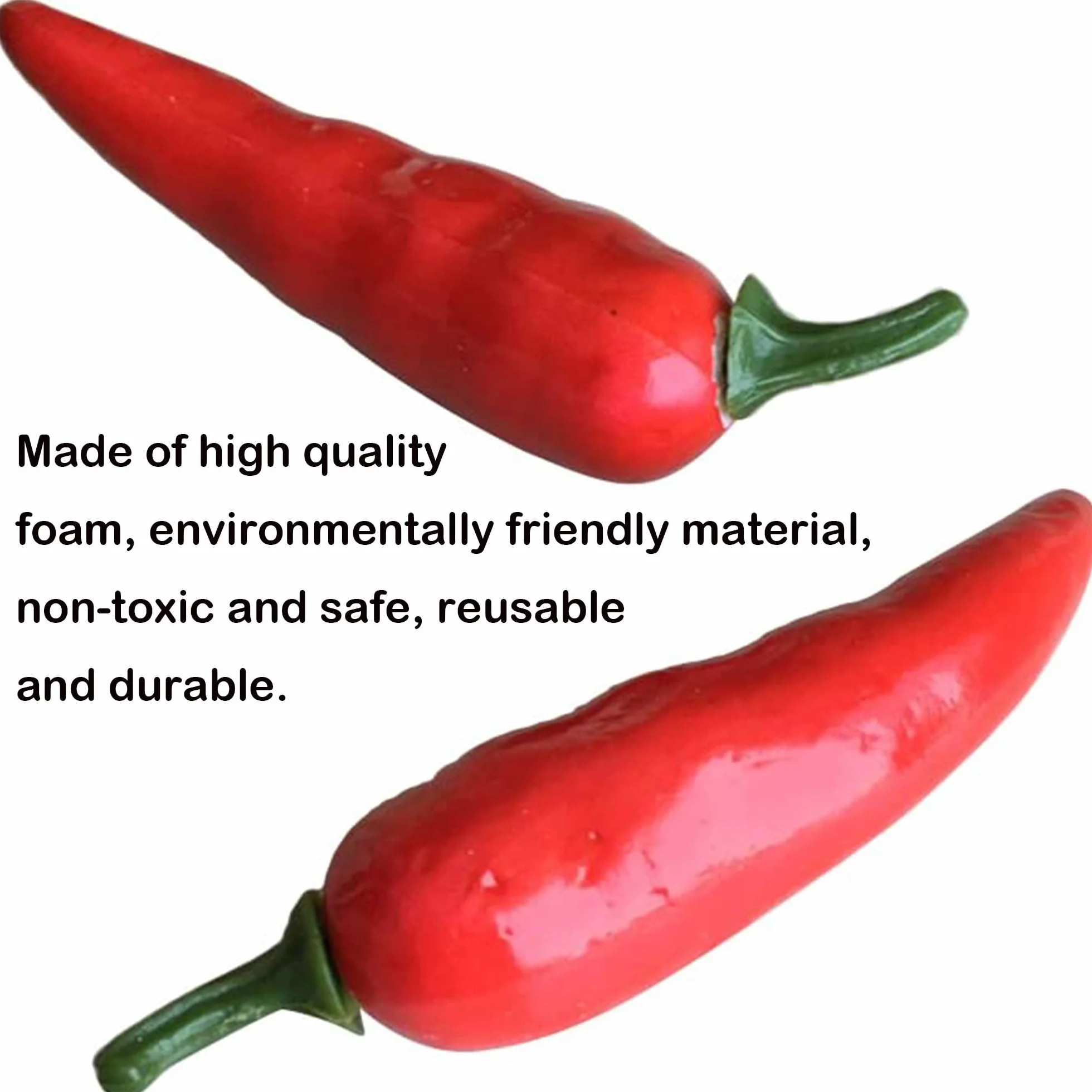 Artificielle Petit Piment Guirlande de légumes Décoration Cuisine Photo Prop Suspendu 60 pièces Rouge