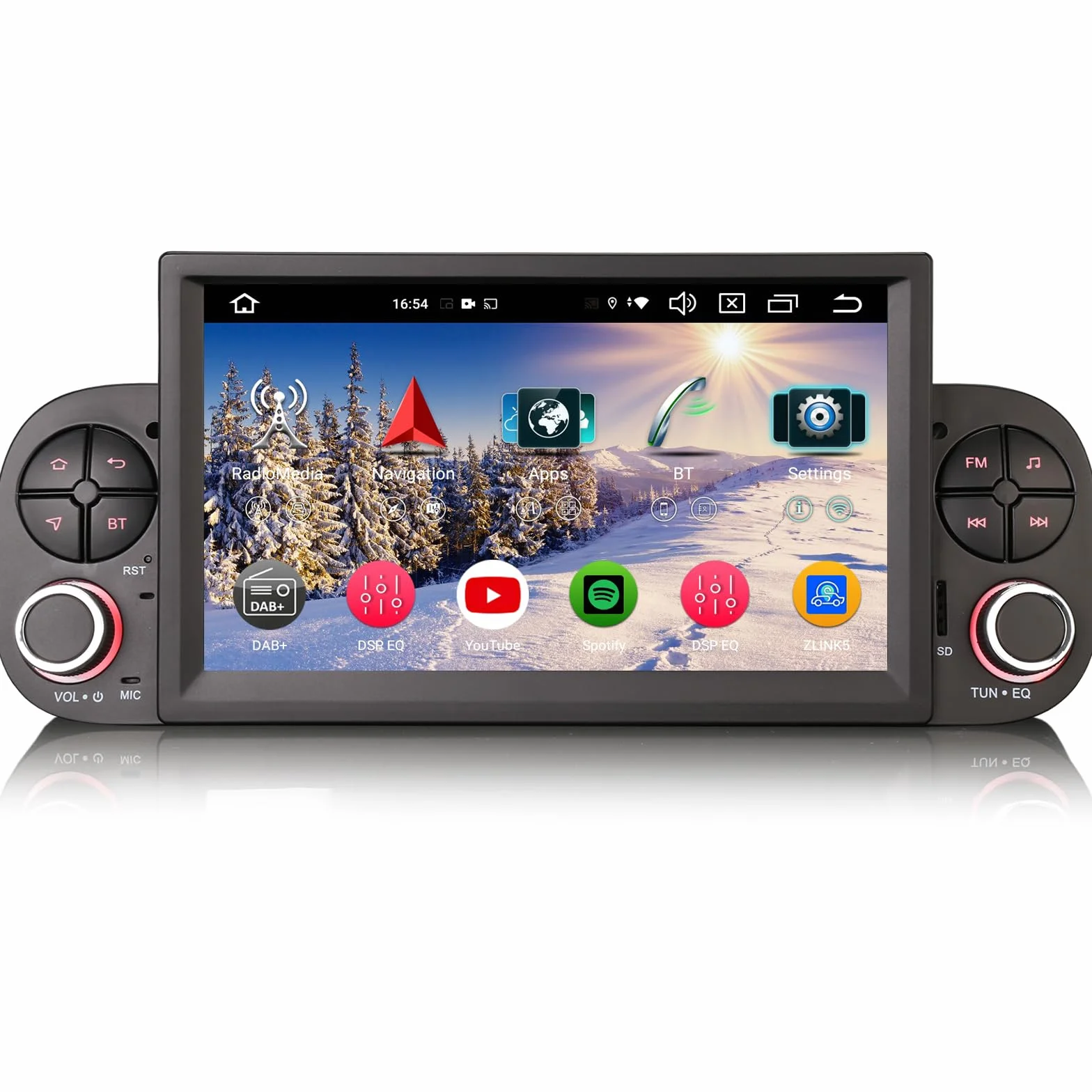 erisin 8-rdzeniowy system Android 14 radio samochodowe Bluetooth 5.0 nawigacja do FIAT Panda IPS ekran dotykowy bezprzewodowy Carplay DSP WiFi Dab+ SWC Canbus Radio GPS Navi DVR OBD2