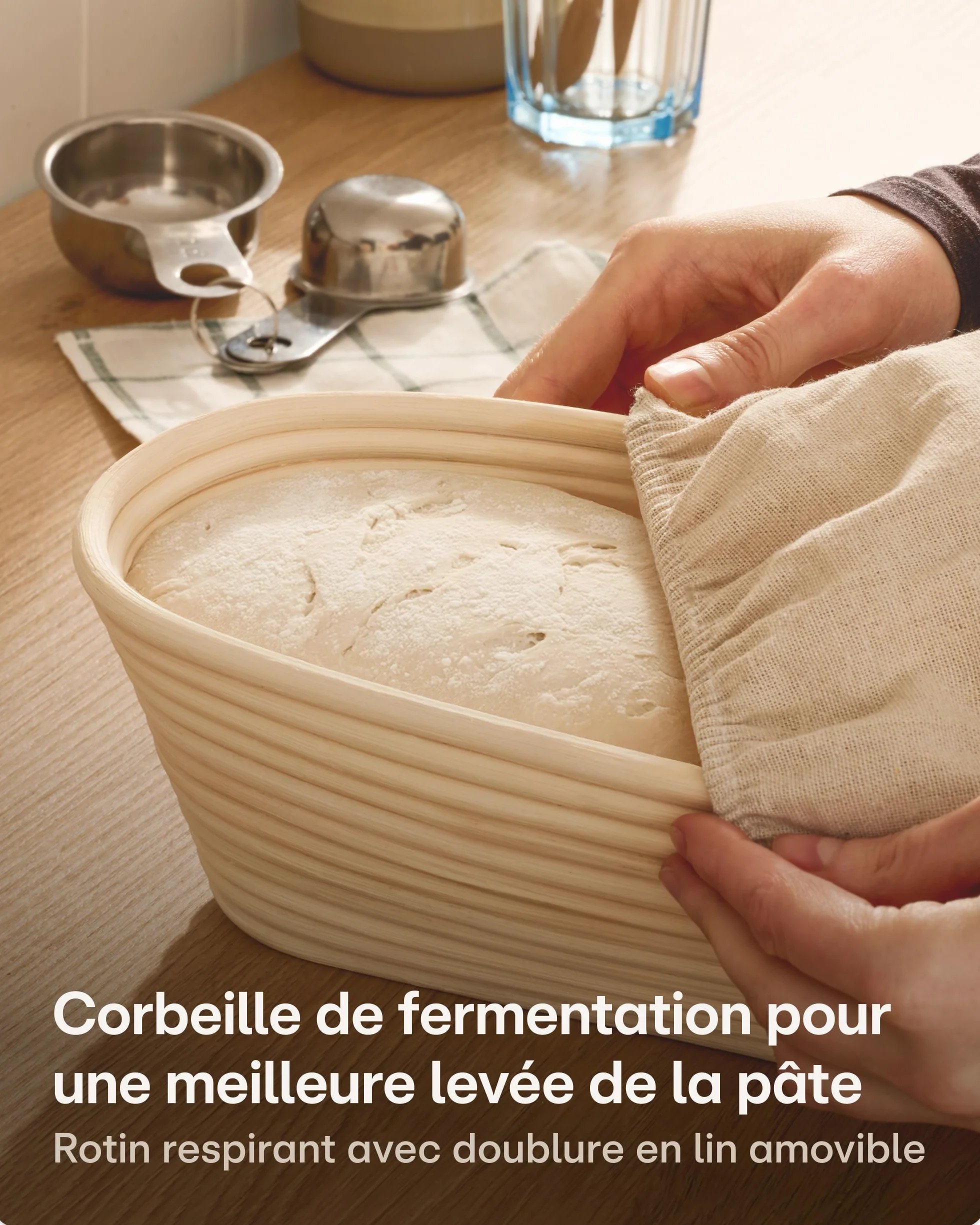 Praknu Set Cocotte En Fonte (28 × 12 cm) – Marmite En Fonte & Cocotte Pain – Avec Banneton, Sac À Pain – Casserole avec Couvercle – 3 L Dutch Oven