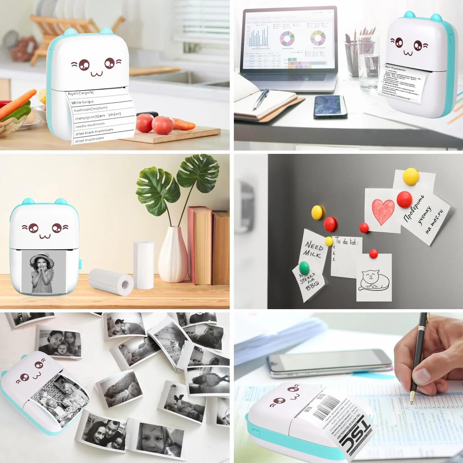 Mini imprimante thermique photo portable Bluetooth pour mobile Android iOS