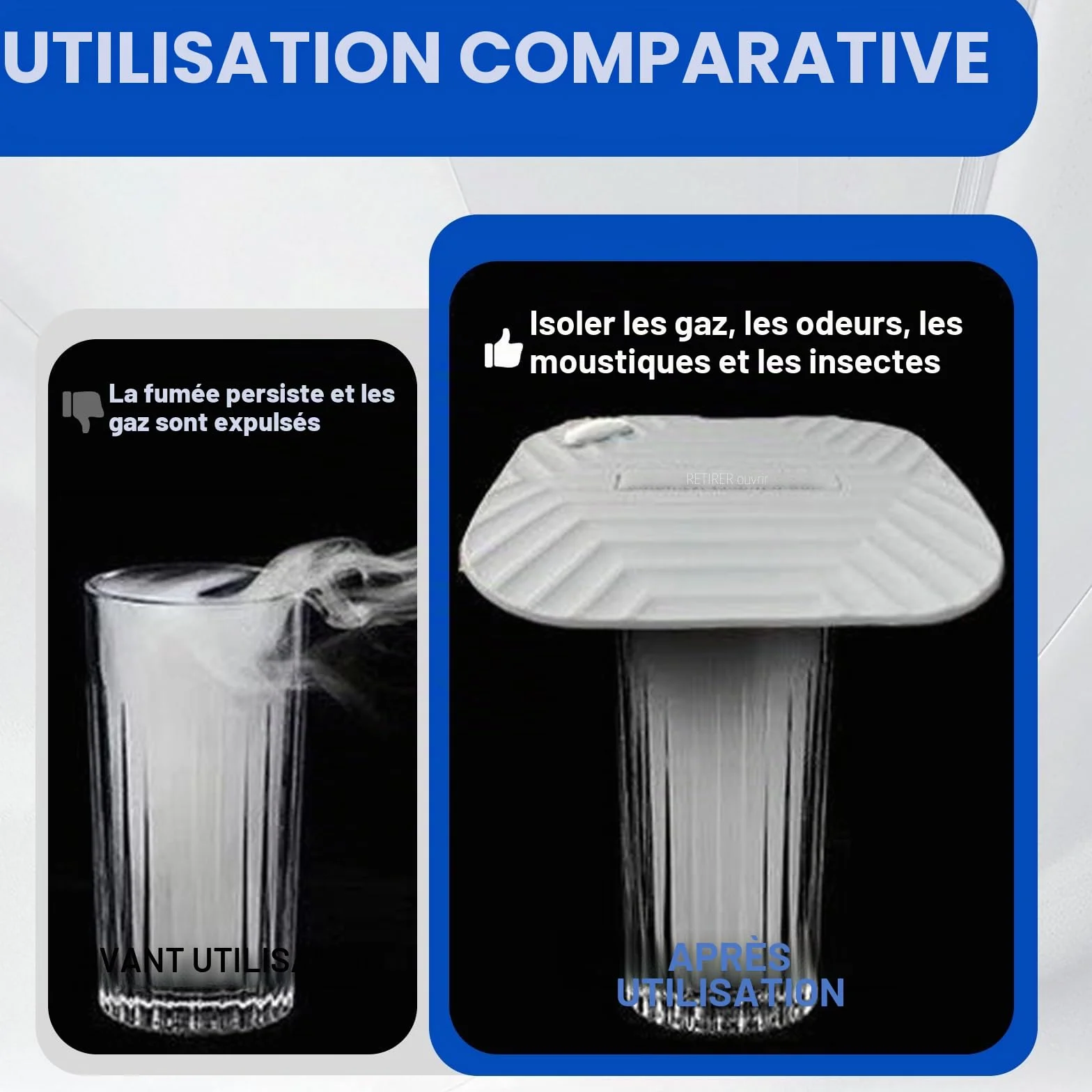 Bouchon de Vidange de Douche Anti Odeur en Silicone Gris, Clapet Anti Retour Universel Lot de 2