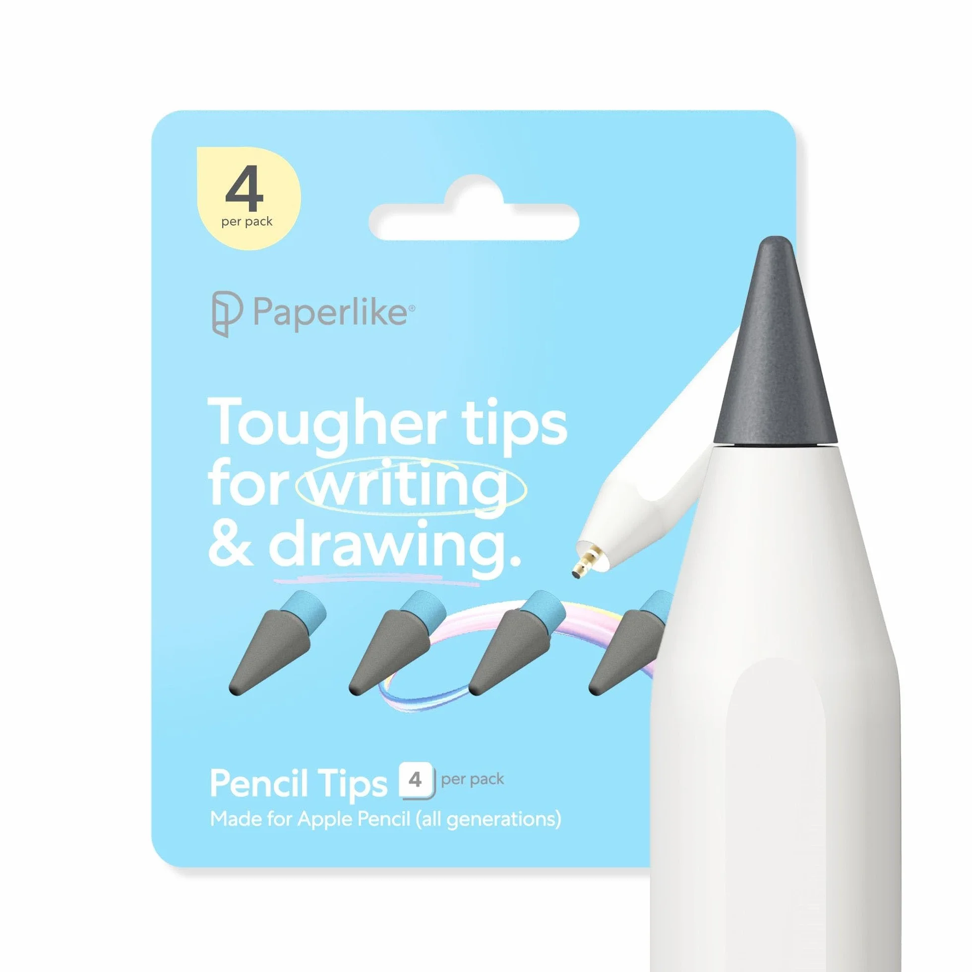 Paperlike® Pencil Tips (4x) do Apple Pencil 1. i 2. gen., USB-C oraz Pro – nawet 10× trwalsze, subtelnie zwiększają kontrolę na ekranach paper-feel