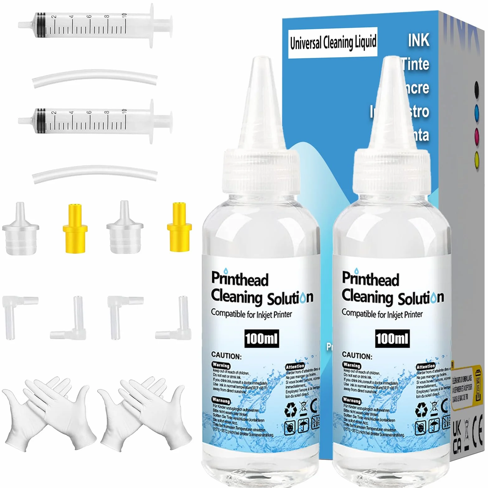 Kit de Nettoyage Têtes d'impression 200ml Compatible HP Epson Canon Samsung Kodak
