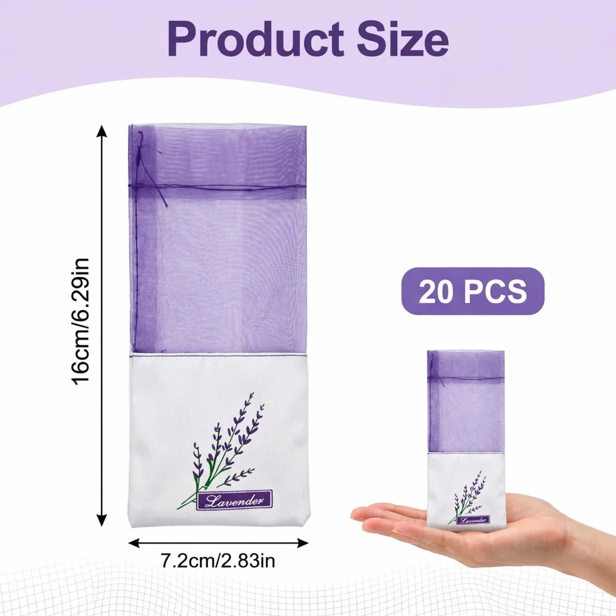 Sacs Lavande Cordon Lot de 20 Sachets Tissu Respirant Anti Mites Armoire