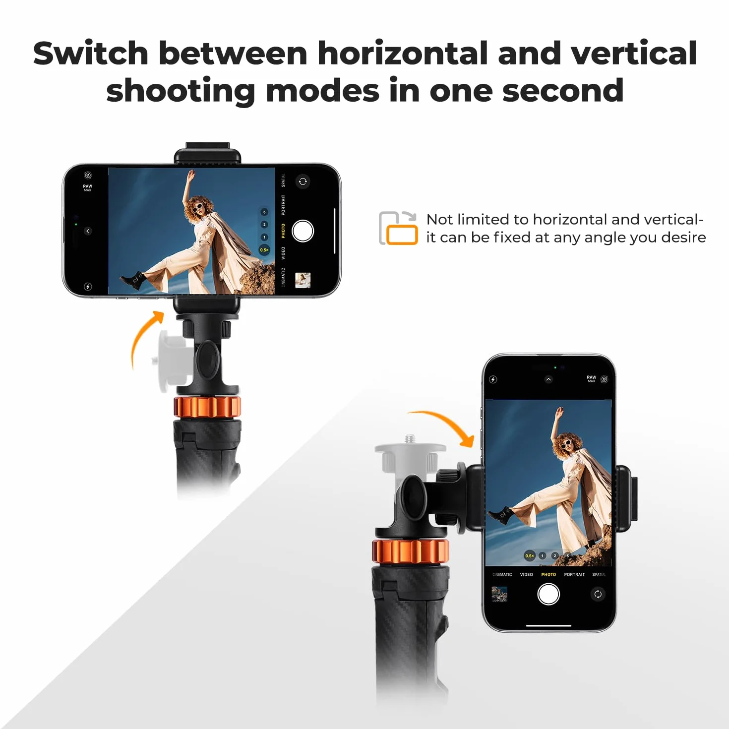 K&F CONCEPT Statyw do smartfonów i aparatów, Selfie Stick 175cm MS24, Selfie Stick z pilotem Bluetooth i klipsem na telefon, adapter GoPro/DJI Action/ Insta360, Streaming e Vlogging
