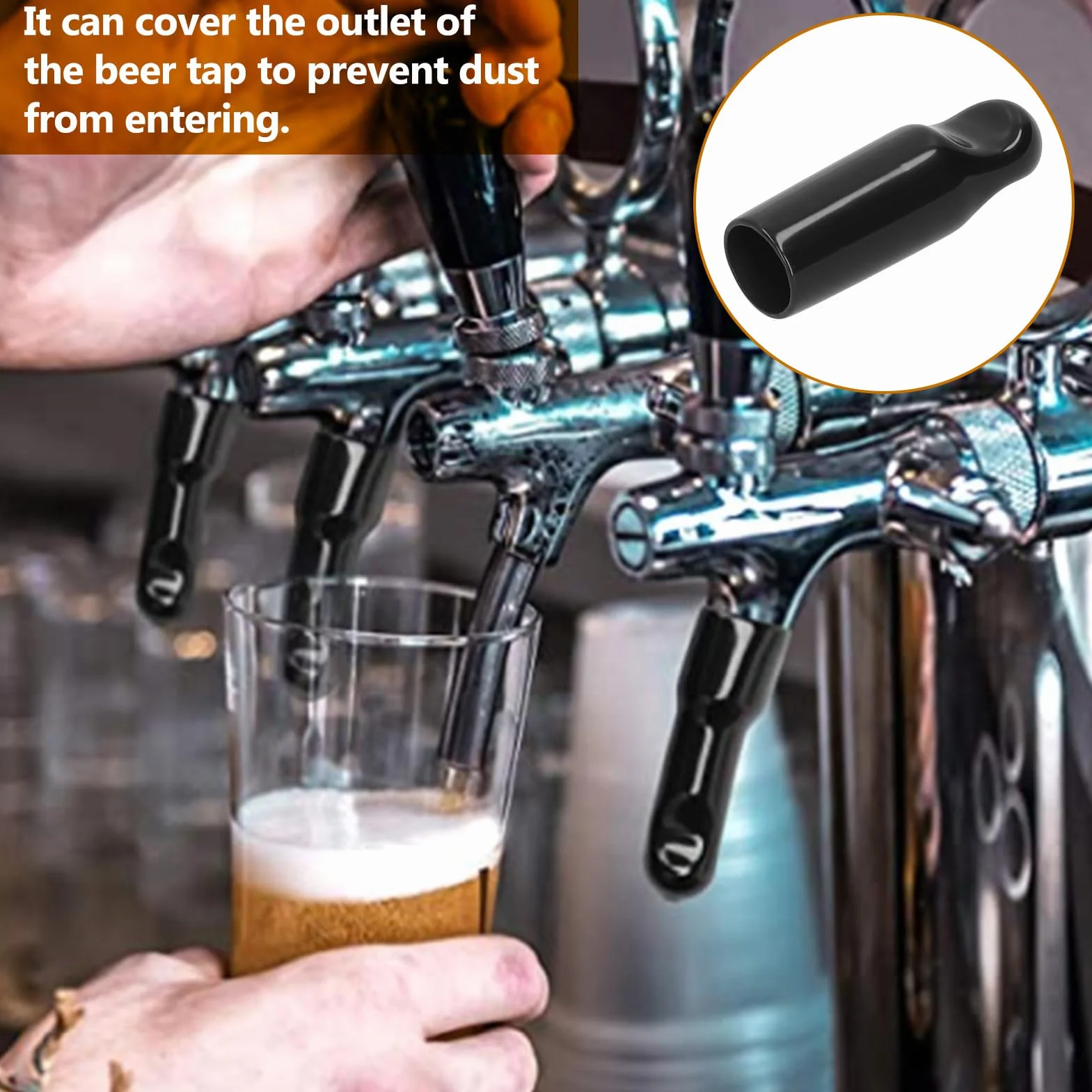 Bouchon de nettoyage robinet bière caoutchouc noir 10 pièces