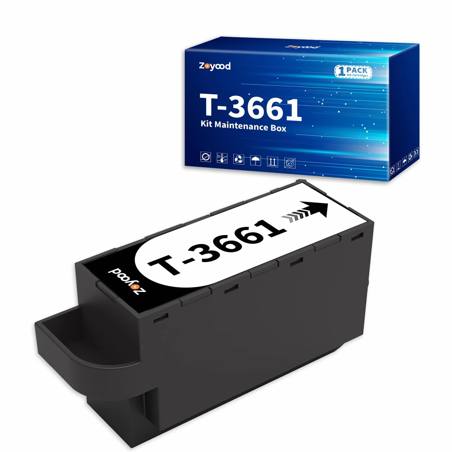 Boîte de Maintenance Compatible Epson XP6100 C13T366100 pour Imprimantes XP-6000 XP-6100 XP-8500 XP-6001 XP-6005 XP-6105 XP-8600 XP-8605 XP-970, 1 Paquet