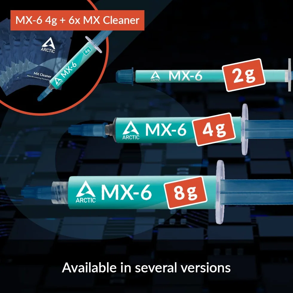 ARCTIC MX-6 (4 g) Pâte Thermique Performance pour CPU, Haute Conductivité Thermique