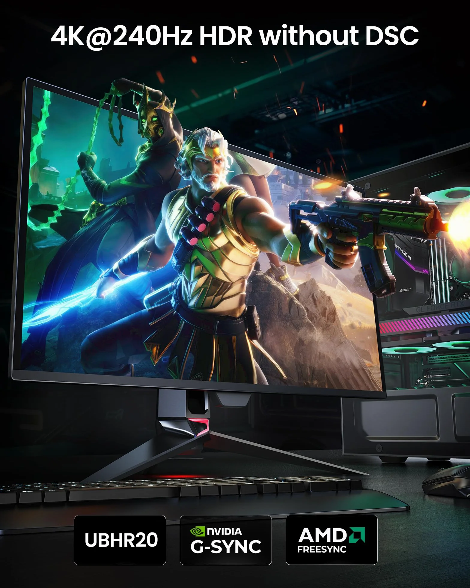 Silkland 80Gbps Kabel DisplayPort 2.1 2M [Certyfikat VESA] DP80, 8K@240Hz 4K@960Hz/540Hz/480Hz/240Hz Kabel DP 2.1 16K, HDR FreeSync G-Sync UHBR20 do Gaming-Monitor, PC, 5090 7900XTX