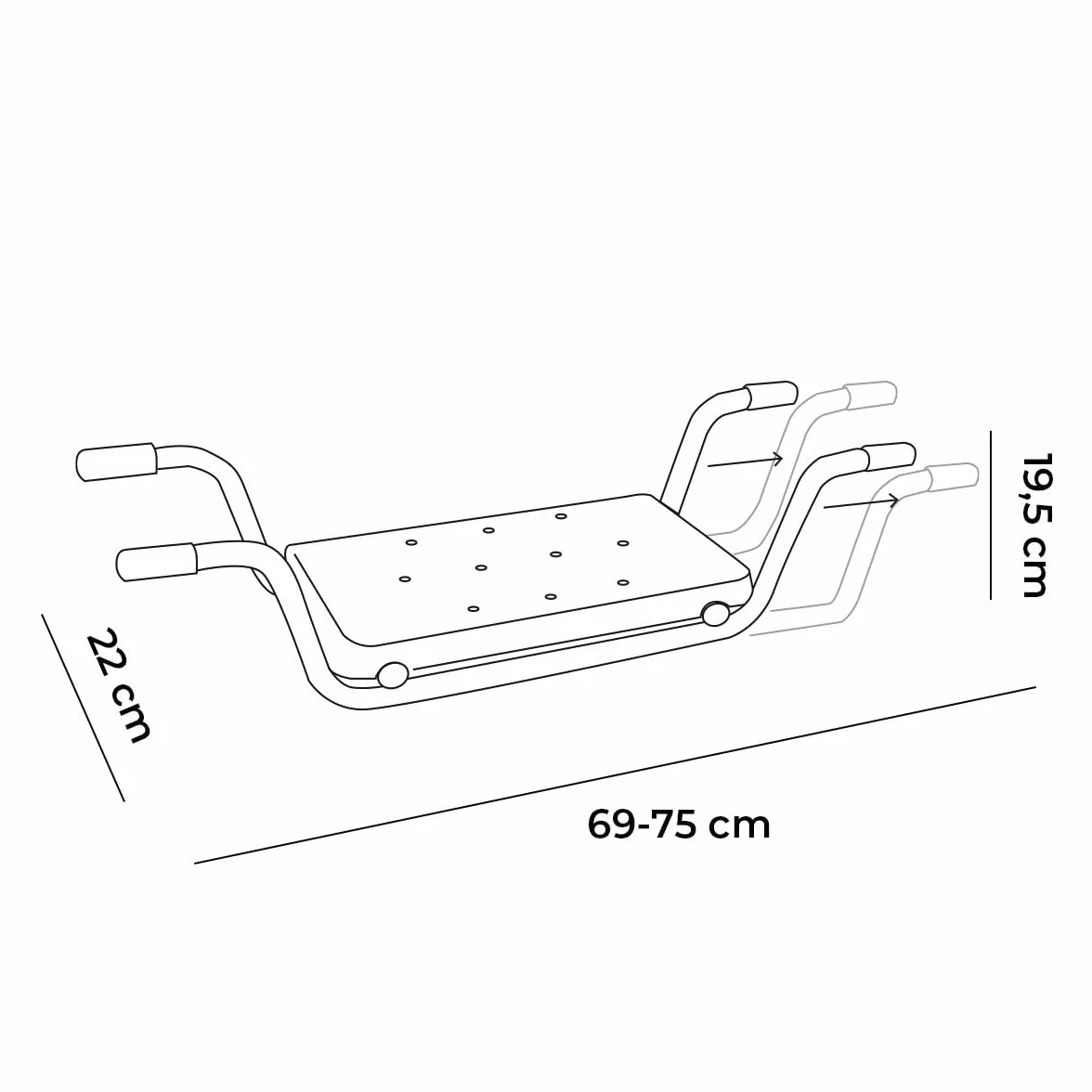 InnovaGoods Tabouret de Douche 2 en 1, Tabouret de Douche Extensible, Antidérapant, 2 Positions, Chaise de Douche pour Personnes âgées, Prise en Main Ferme, Blanc