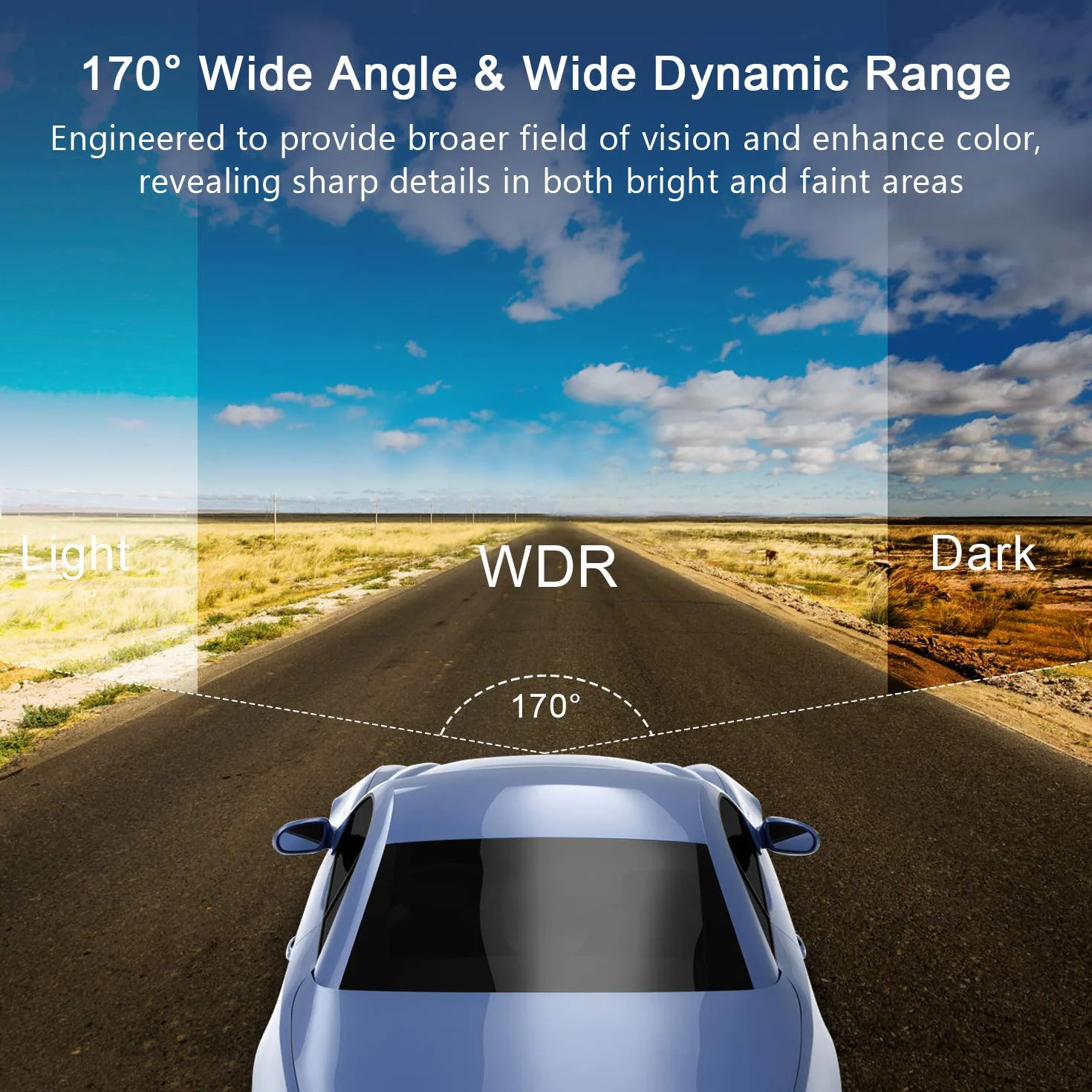 Kamera przednia z 32G SD Card, BOOGIIO 1080P FHD Car Driving Recorder 3'' IPS Screen 170°Wide Angle Dashboard Camera Aluminium, obudowa ze stopu aluminium, WDR G-Sensor Parking Monitor pętli