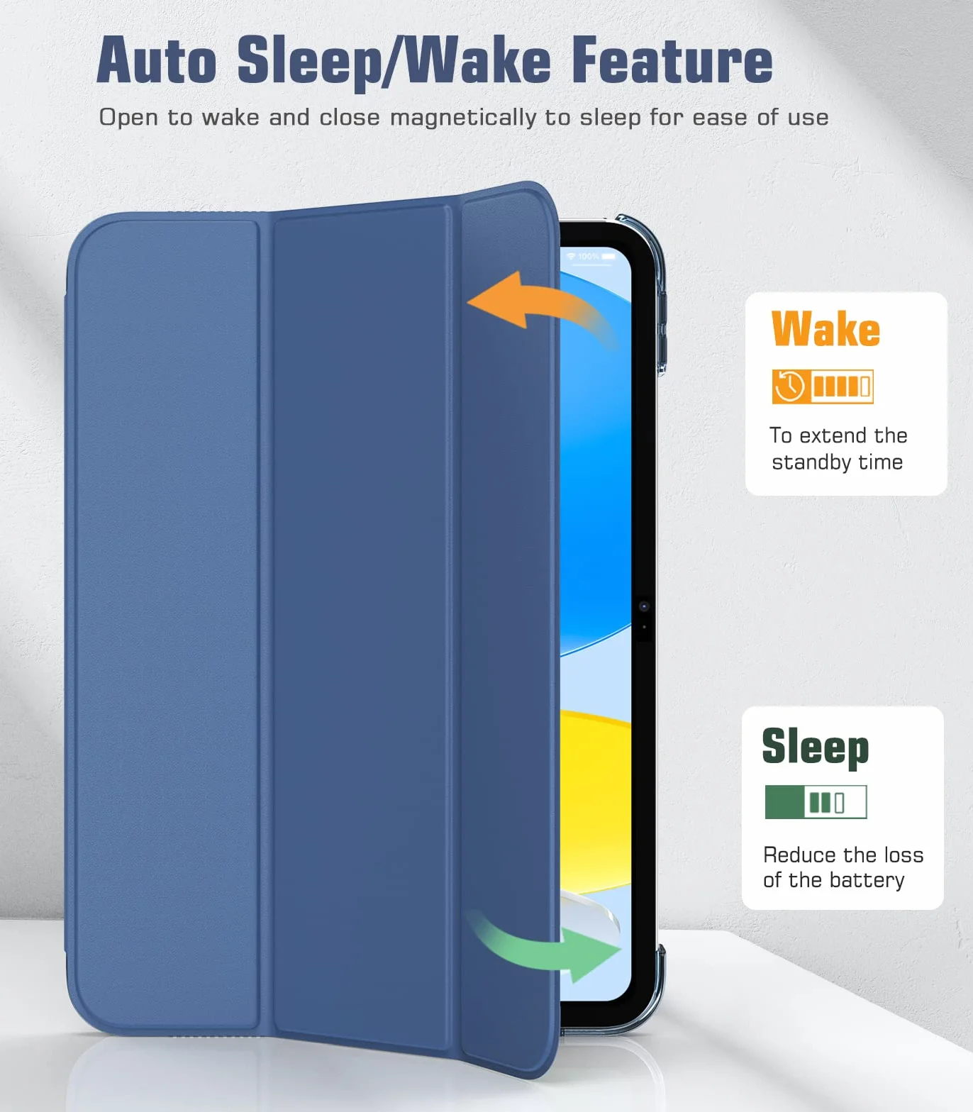 TiMOVO Coque iPad 11ème Génération 11 Pouces 2025, iPad 10ème Génération 10,9 Pouces 2022, Housse Arrière Translucide PC Bleu Abysse