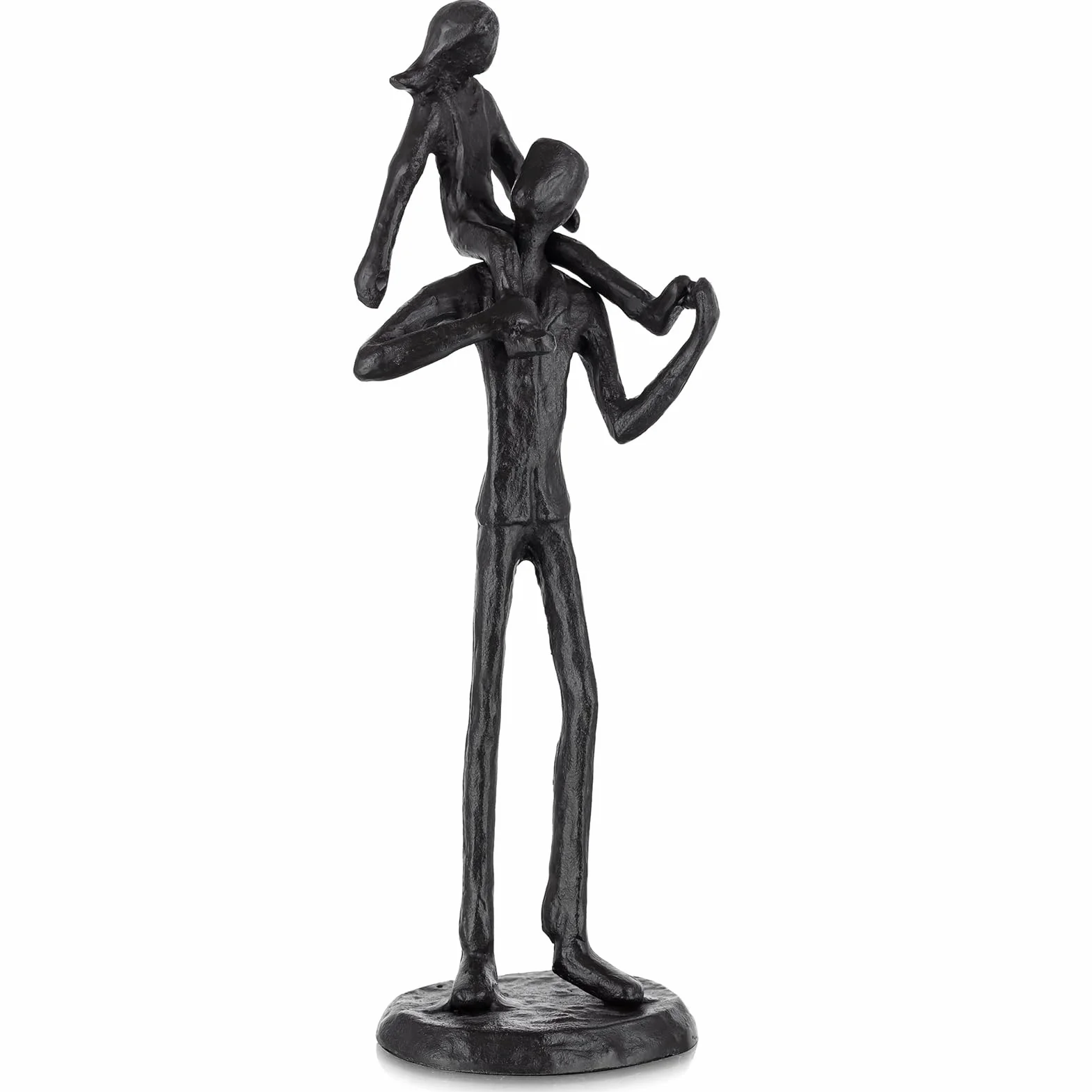 Sziqiqi Figurine en Fer Père-Fille Sculpture Cadeau Fête des Pères Mariage Noël
