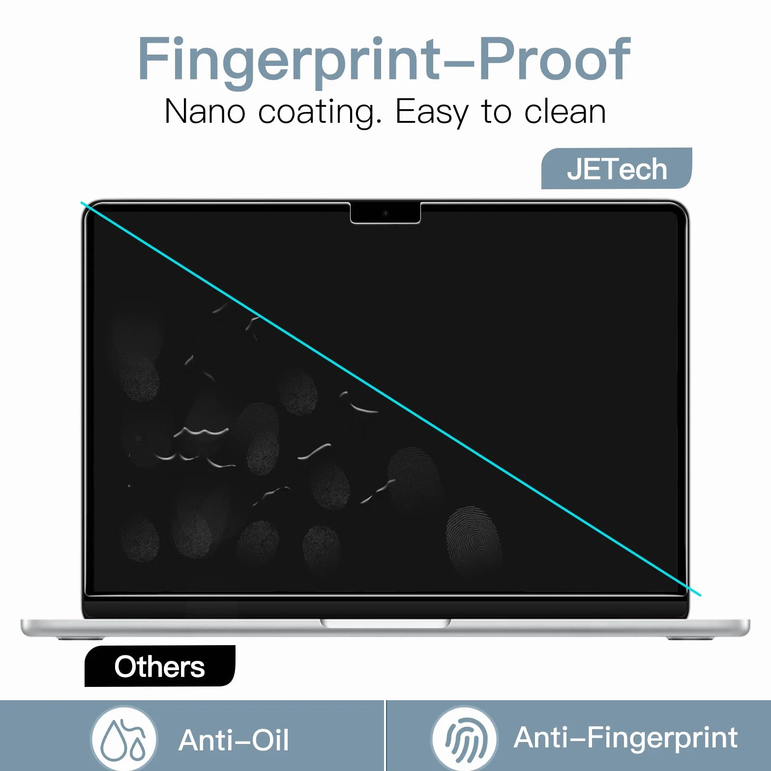 JETech Protection D'écran pour MacBook Air 13 Pouces M2-M5 2022-2026 Anti-Reflet Film Mat Lot de 2
