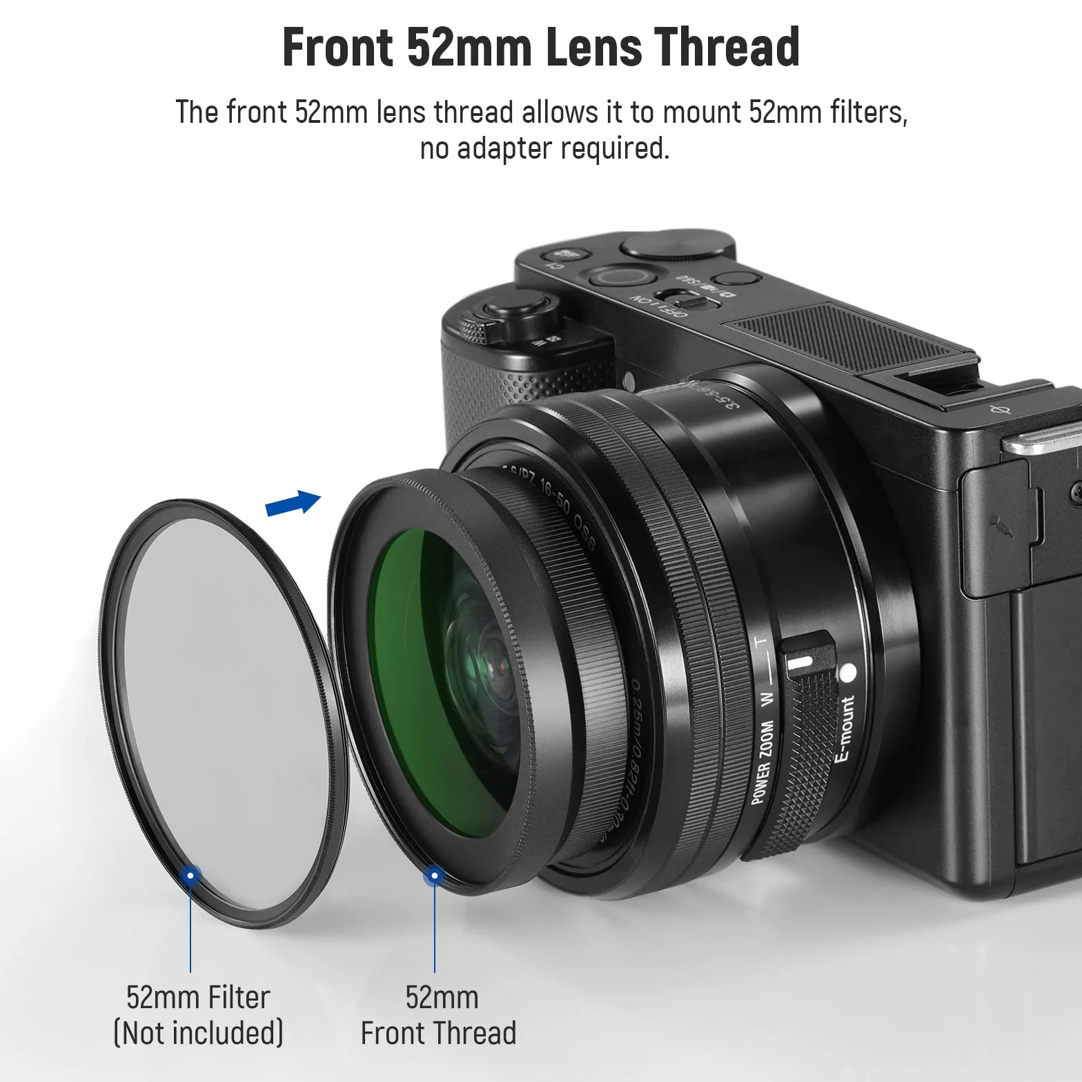 Neewer Szerokokątny obiektyw HD 40,5 mm kompatybilny z Sony ZV-1F ZV-E10 A5000 A6000, 2 w 1, szerokokątny 18 mm i 10 x dodatkowy obiektyw makro z rurką przedłużającą, adapter do obiektywu bagnetowego