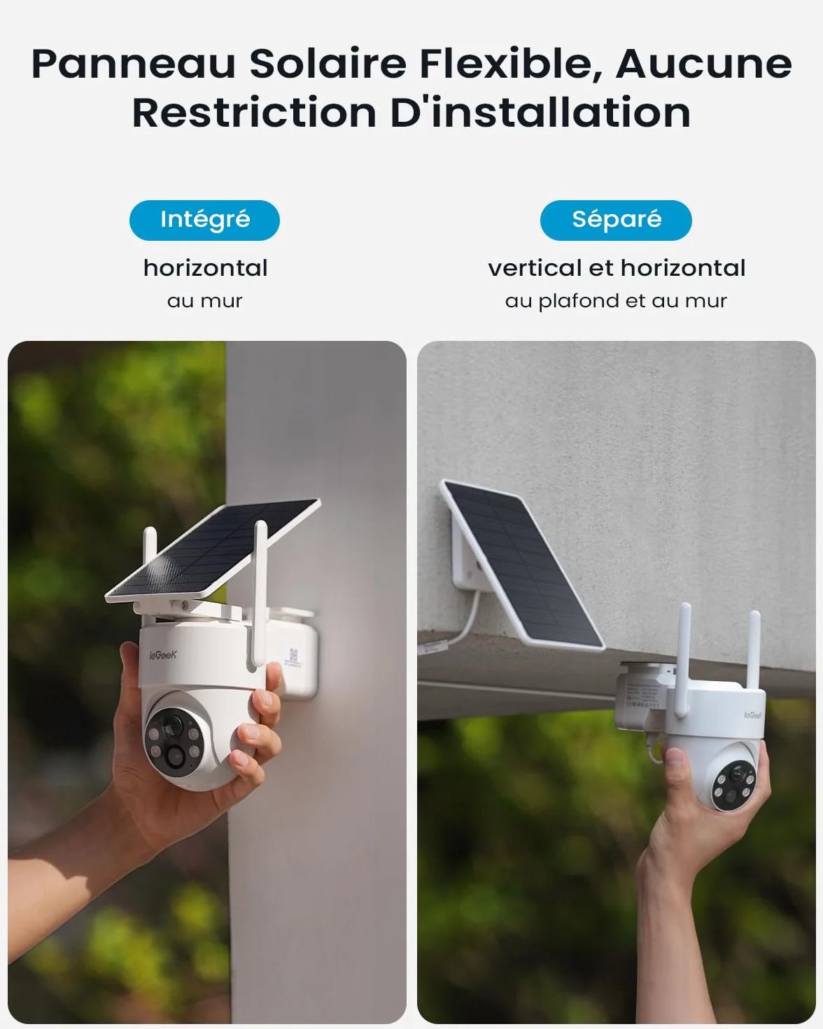 ieGeek Bezprzewodowa zewnętrzna kamera nadzorująca WiFi 2K Solar
