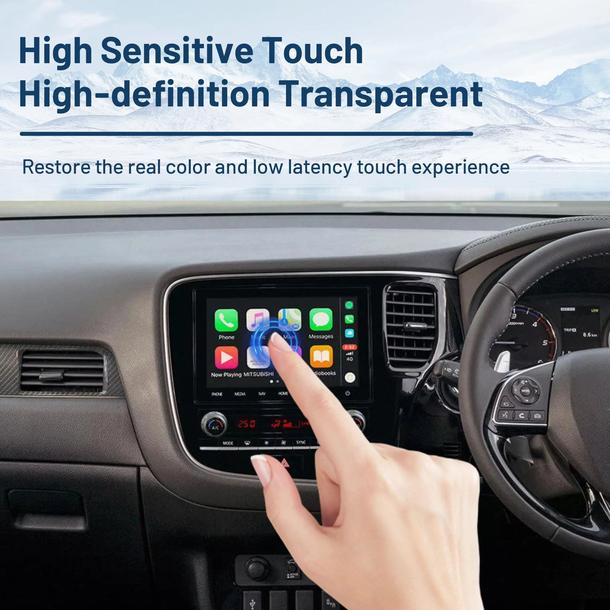 8-calowy ekran dotykowy szklany Digitizer do Mitsubishi Outlander 2019 2020 2021 2022 radio samochodowe NAV klucz monitor LCD 2019-2022 (bez LCD)