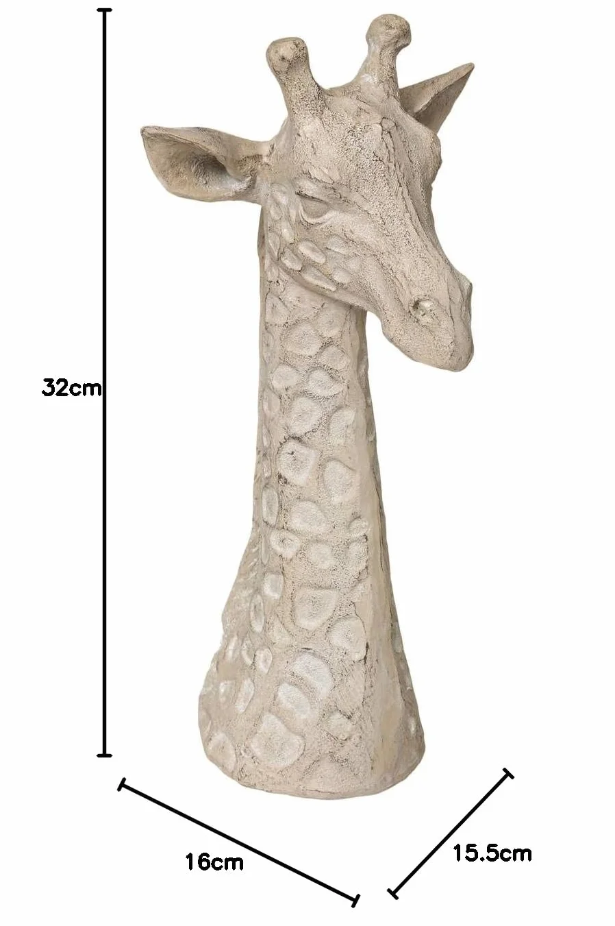Atmosphera Statuette Tête de Girafe H32 cm Noir